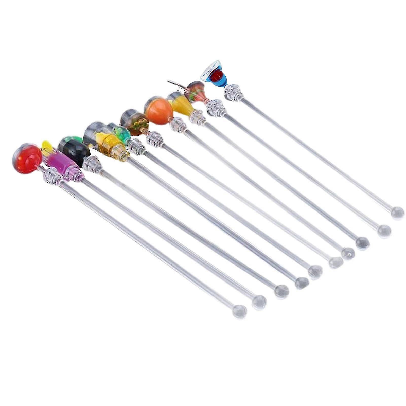 10 Cocktailrührstäbchen, Lebensmittelecht, Bpa-frei, Hitzebeständig, Einzigartiges Design, Lange Rührstäbchen Für Getränke