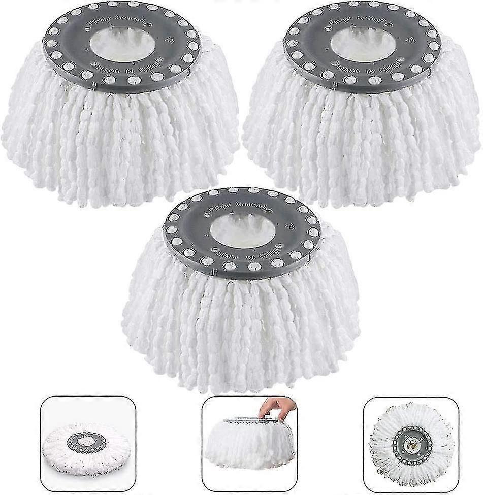Stück Mikrofaser-besenköpfe, Runde Ersatzmoppköpfe, 360° Drehbar (durchmesser 16 Cm)