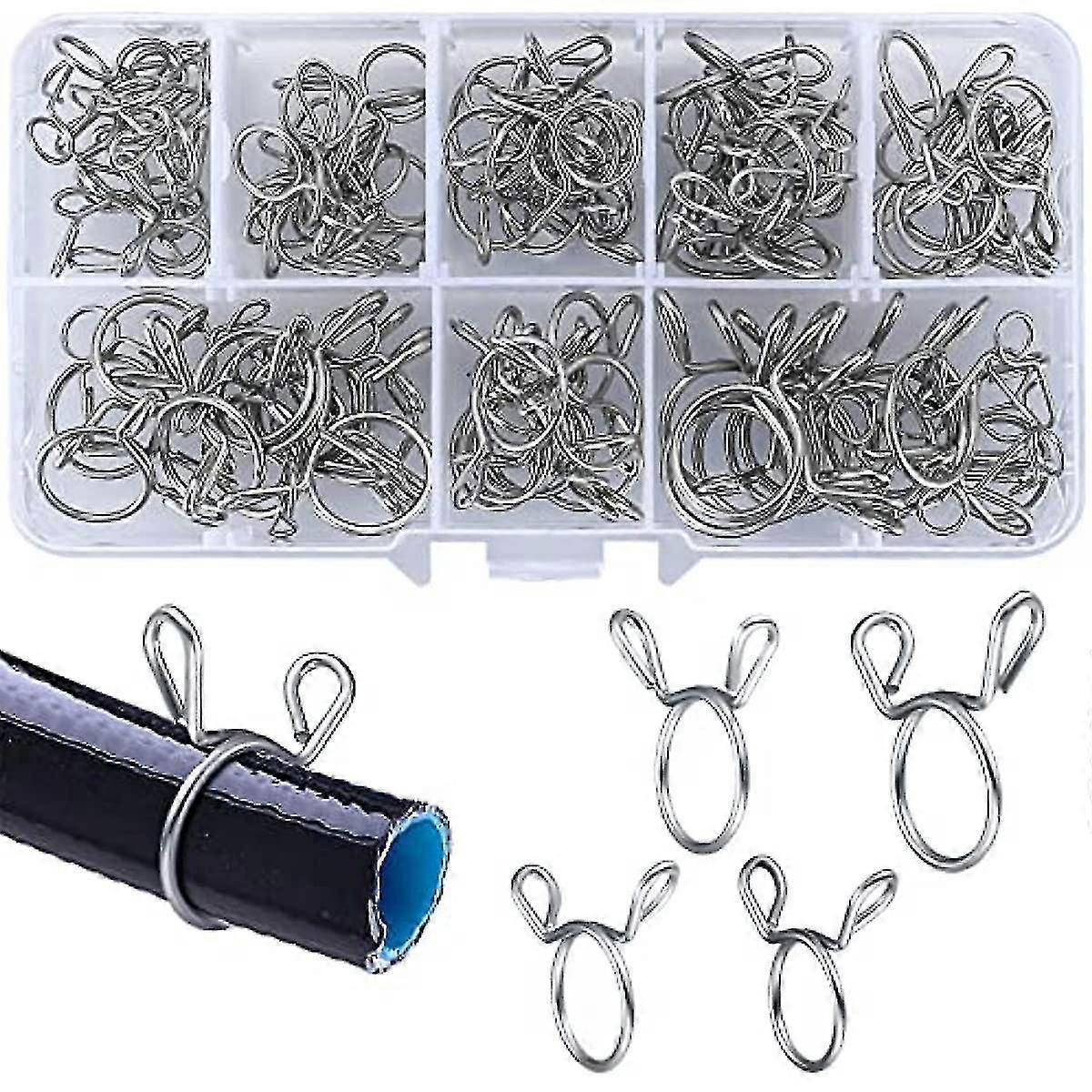 100 Stück Schlauchfederklemmen, Kraftstoffleitungsschlauchklemmen, Schlauchfederklemmen-sortiment Für Wasserleitungen, Luftschläuche, Motorräder Und Roller (5-14 Mm)