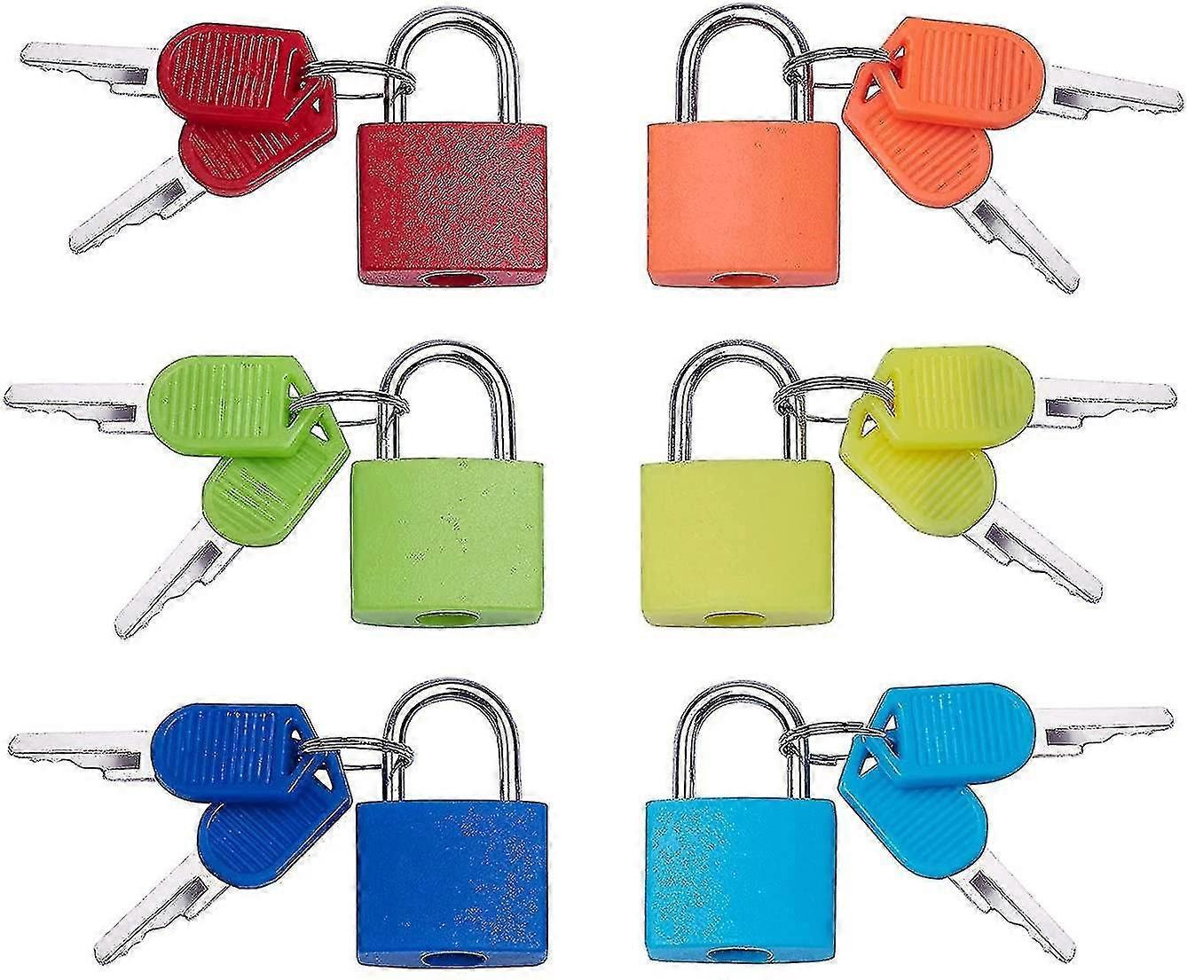 6-teiliges Mini-gepäckschloss-set, Mehrfarbiges Kofferschloss Mit 2 Schlüsseln