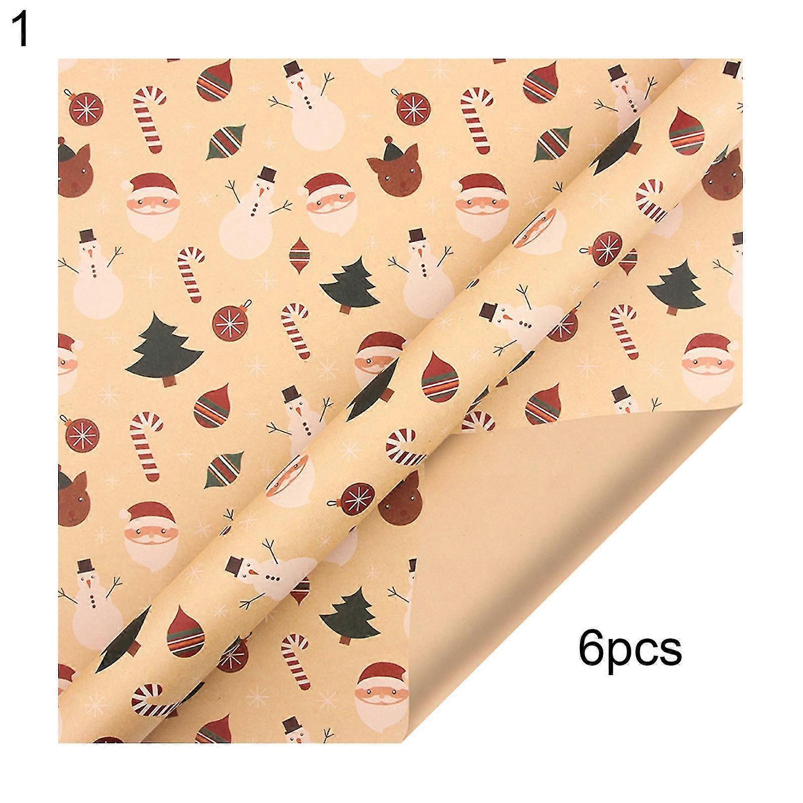 Stück Hübsches, Flexibles Geschenkpapier Mit Cartoon-motiven, Kraftpapier, Geschenkverpackungsmaterial Für Die Feiertage-1