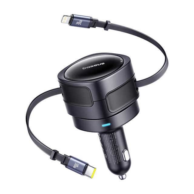 Baseus Enjoyment Max Car Charger with USB-C & Lightning 60W - Black