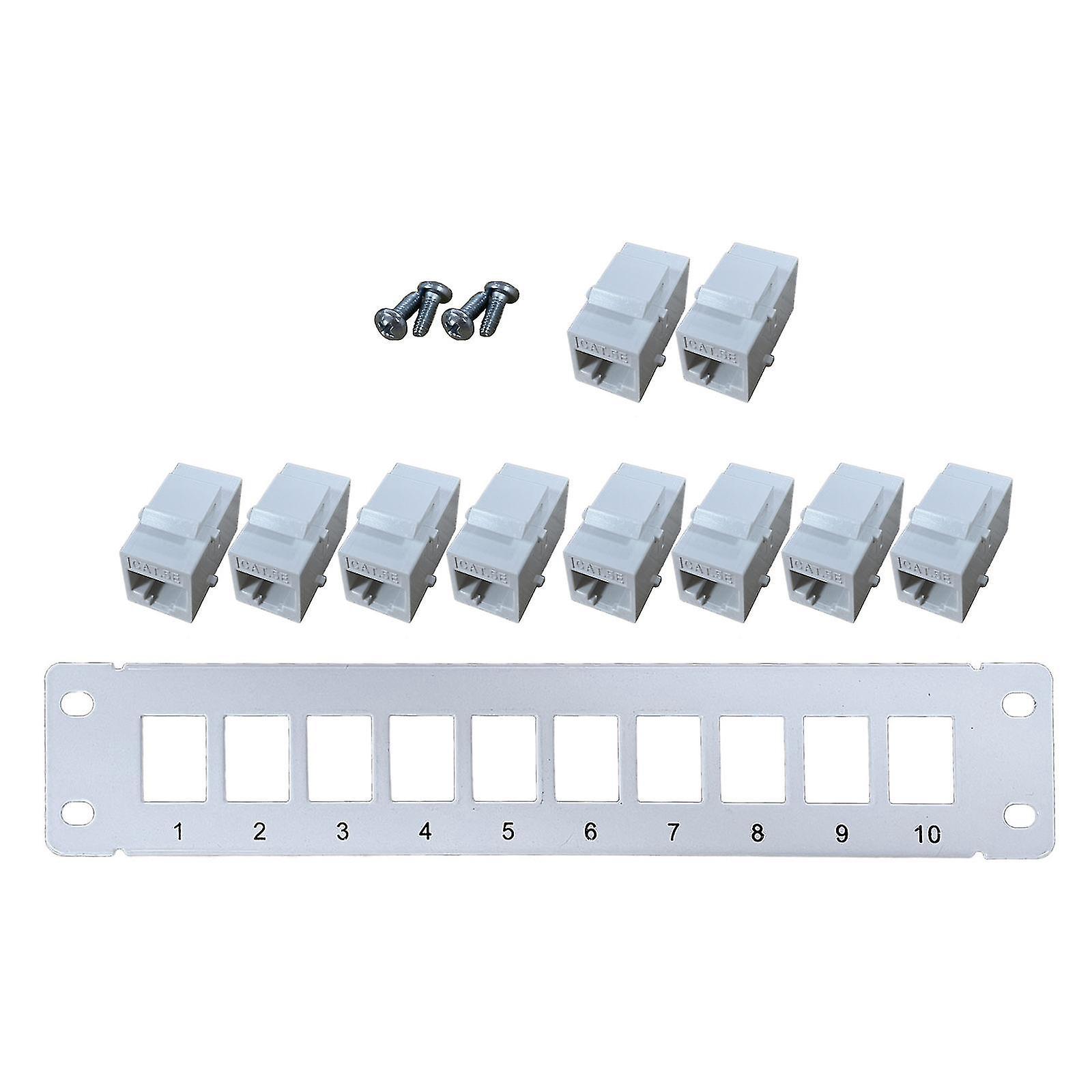 10-port Cat5e Patchpanel Mit Rj45-netzwerkkabeladapter Und Keystone-buchse (durchgangsanschluss)