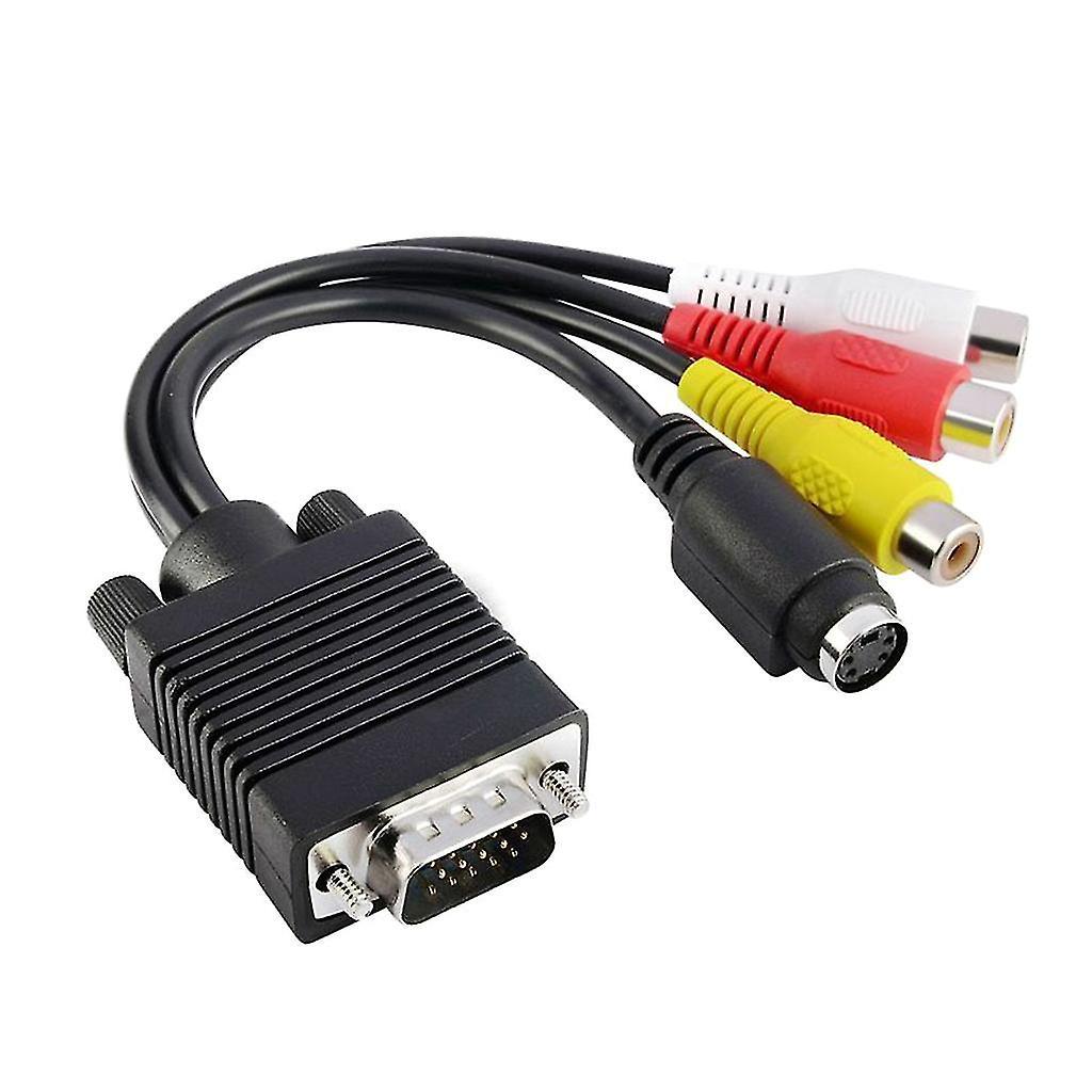 Vga-auf-3rca-plus-s-subterminal-kabel, Vga-auf-s+av-pc-an-tv-adapter