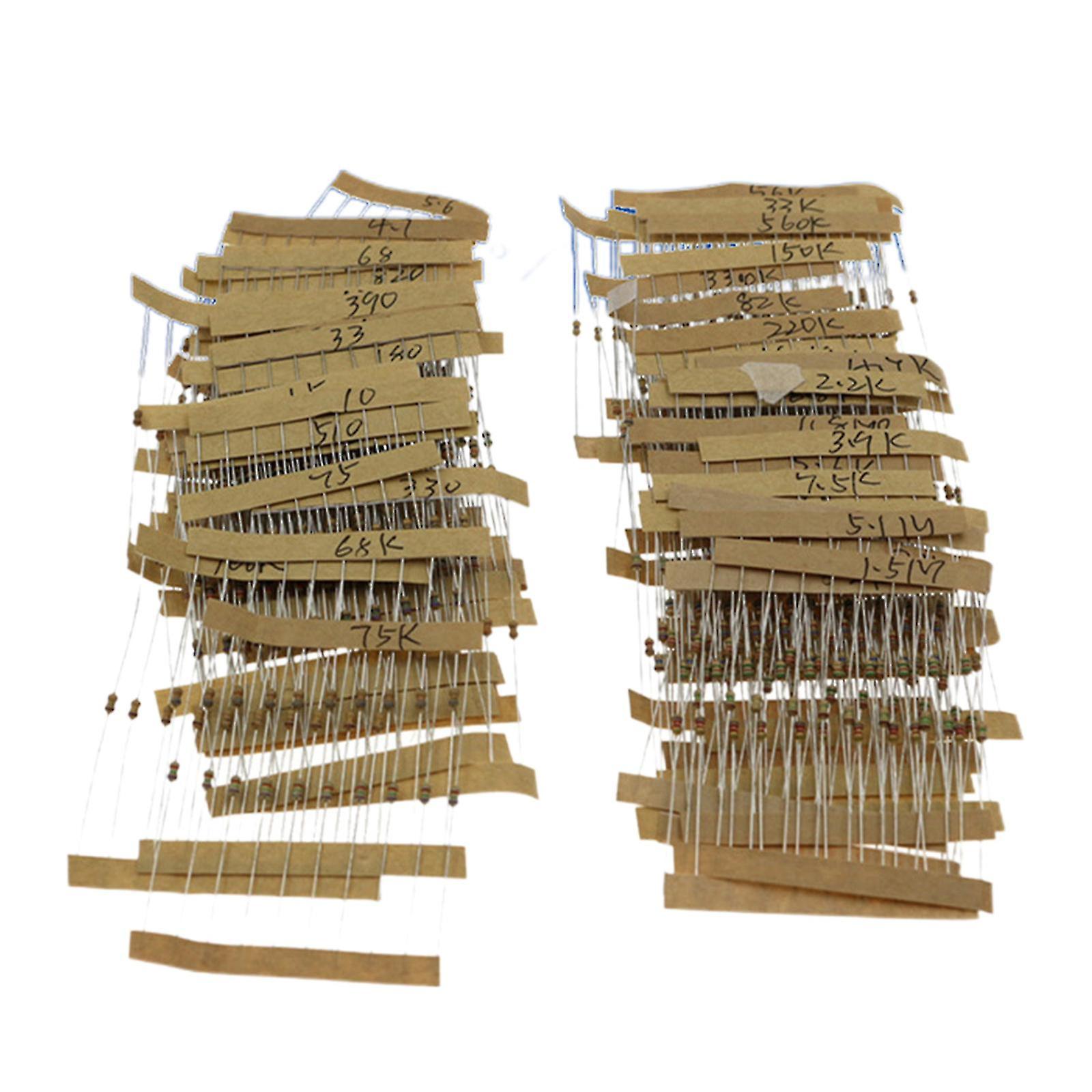 1/6w 5% 640 Stück 64 Werte 1r - 10mr Kohleschichtwiderstände Sortiment