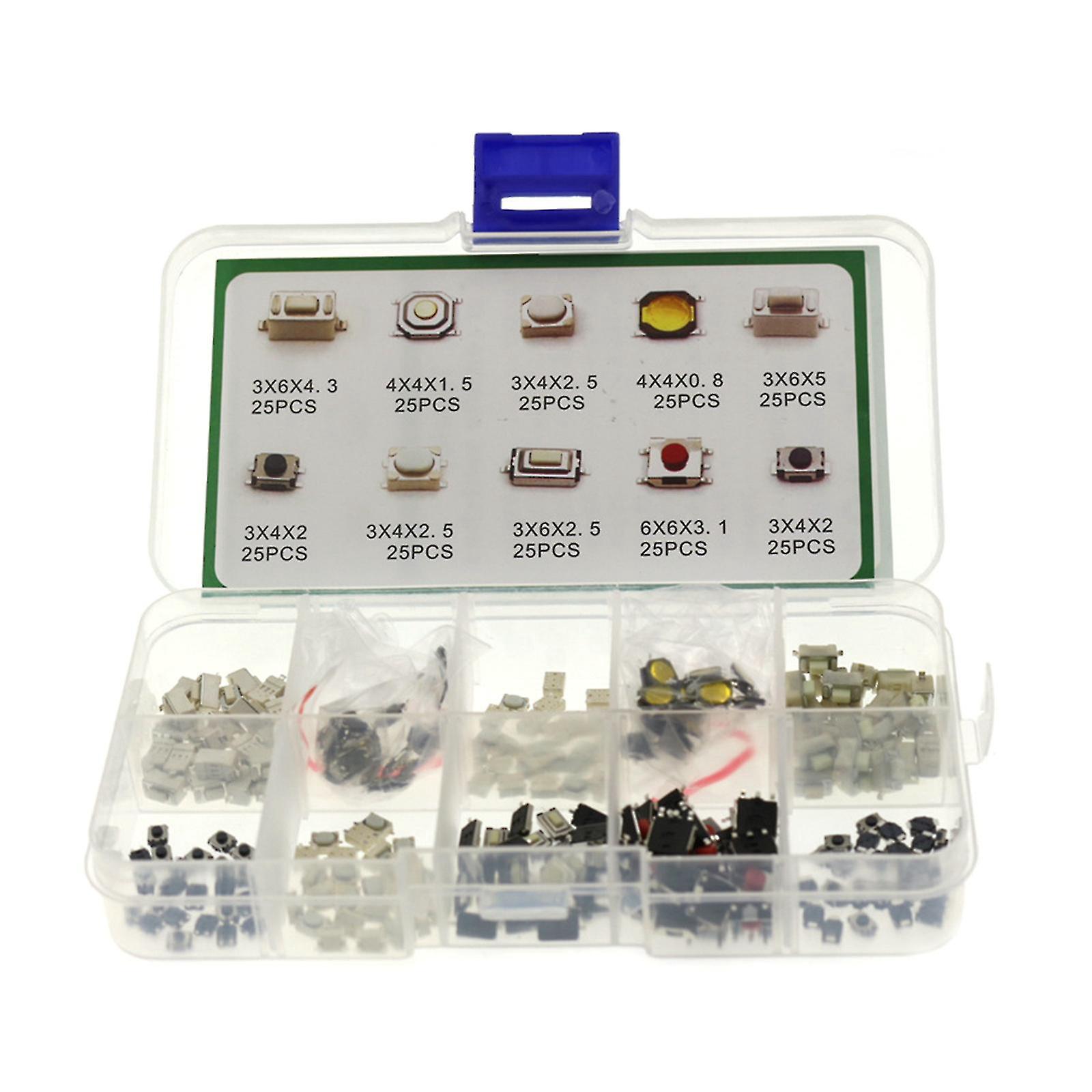 250 Stück Taktile Drucktaster Mit 10 Werten, Mikro-momentan-taster-set Für Autofernbedienungen