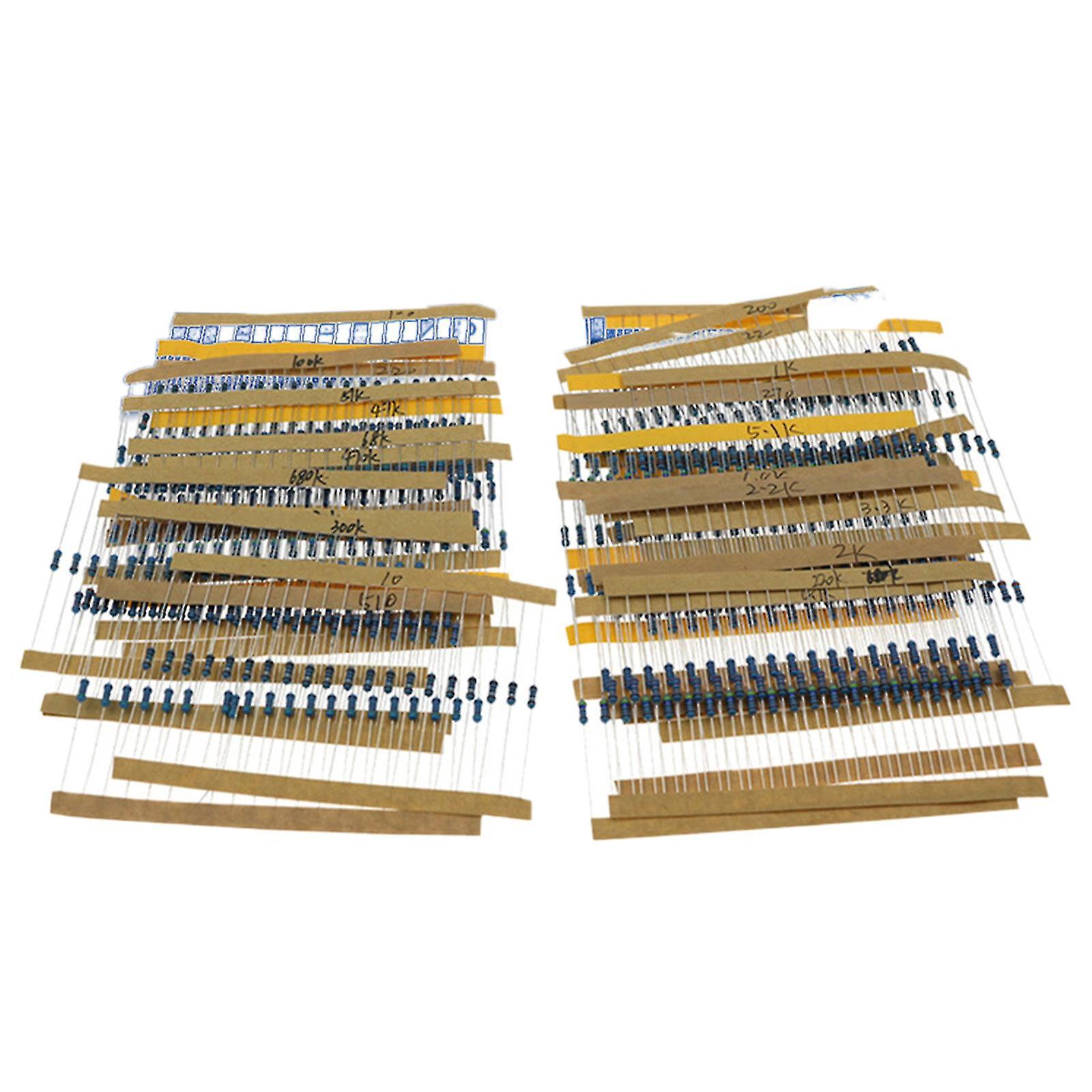30 Werte, 600 Stück Widerstandsset 10 Ohm-1 M Ohm Mit 1 % 1/4 W Metallfilmwiderständen