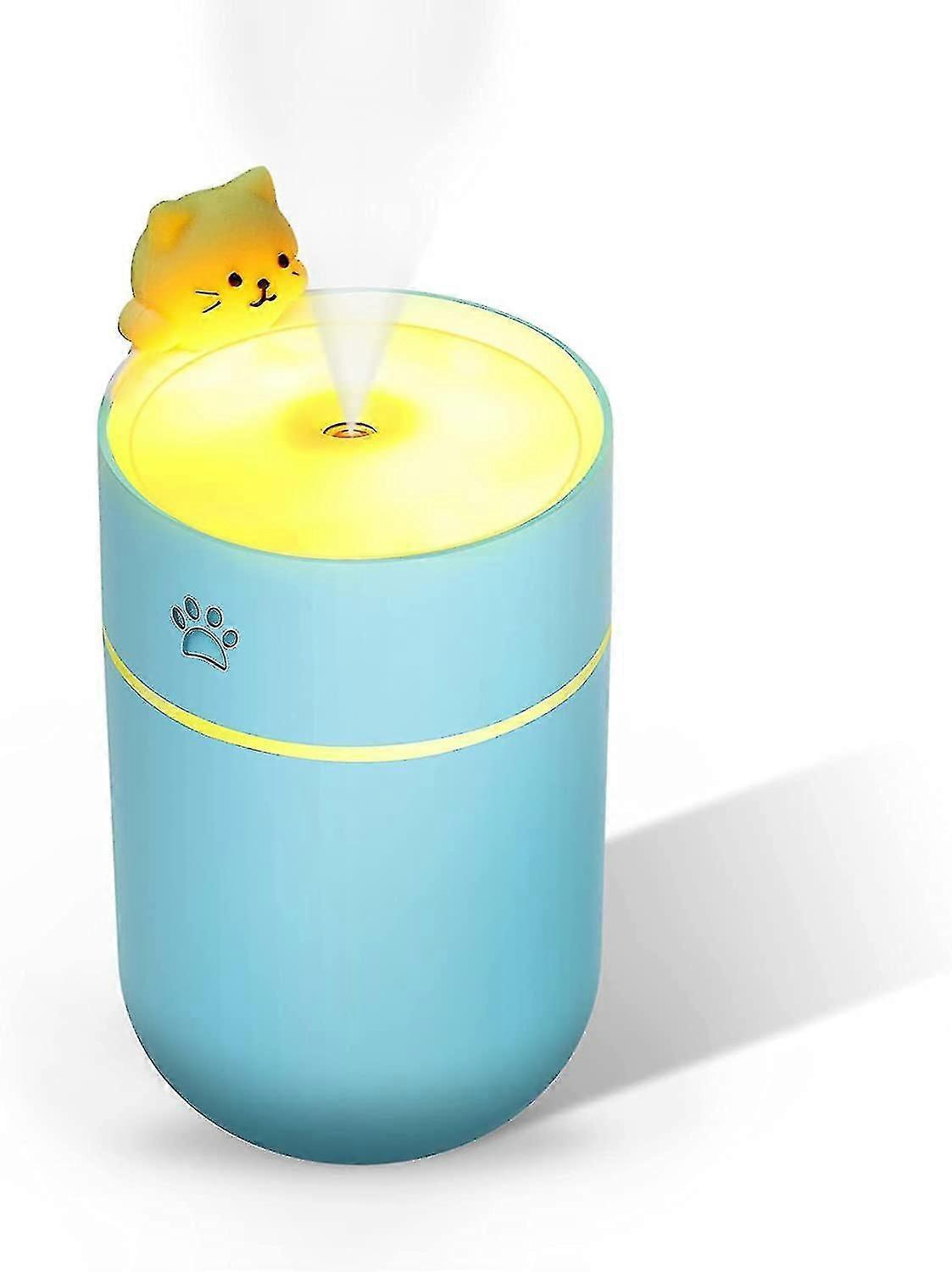 Tragbarer Mini-luftbefeuchter Mit Usb-anschluss, 260 Ml, Niedliches Kätzchen-design, Kleiner Kaltnebel-luftbefeuchter Mit Nachtlicht, Automatischer Abschaltautomatik Und Extrem Leisem Betrieb.