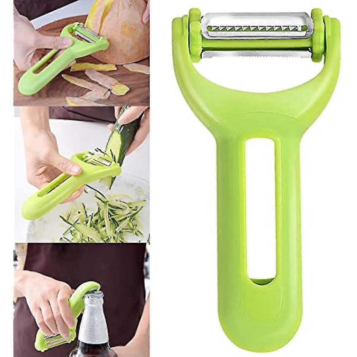 Multifunktionaler 3-in-1-gemüseschäler Mit Komfortablem Griff, Gezahntem Melonen- Und Obsthobel, Ultrascharfer Edelstahlschäler Für Gemüse Und Kartoffeln