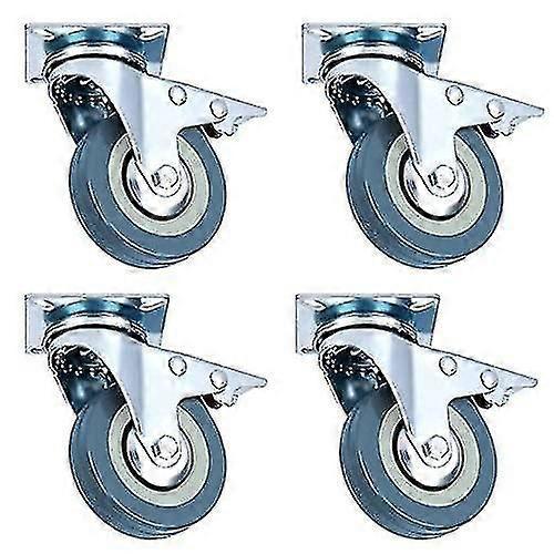Schwerlast-lenkrollen Mit Bremse, 4er-pack, Spurlos, Geräuscharm, Für Möbel, 360° Drehbar, 50 Mm Durchmesser, Bis 200 Kg Tragkraft