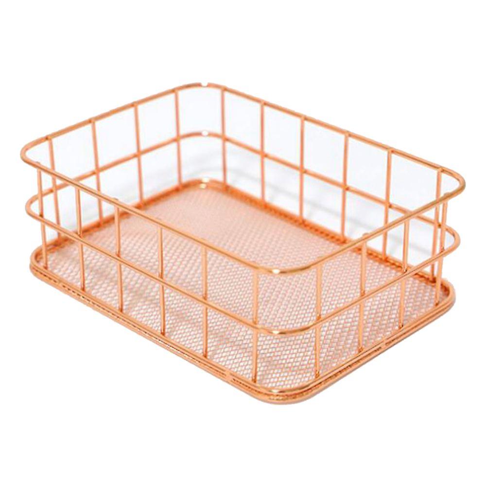 Küchen- Und Badezimmer-aufbewahrungsbox Aus Draht, Organizer, Roségold, L
