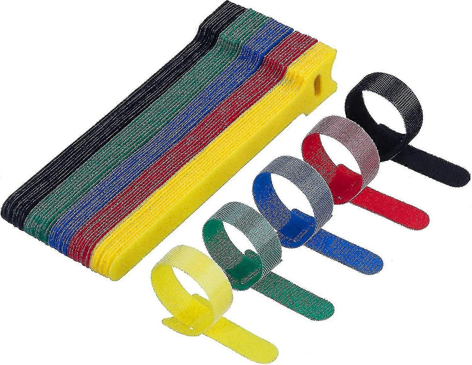 100 Wiederverwendbare Kabelbinder, Kabelmanagement, Wiederverwendbare Kabelorganisatoren, Klettverschluss-kabelbinder