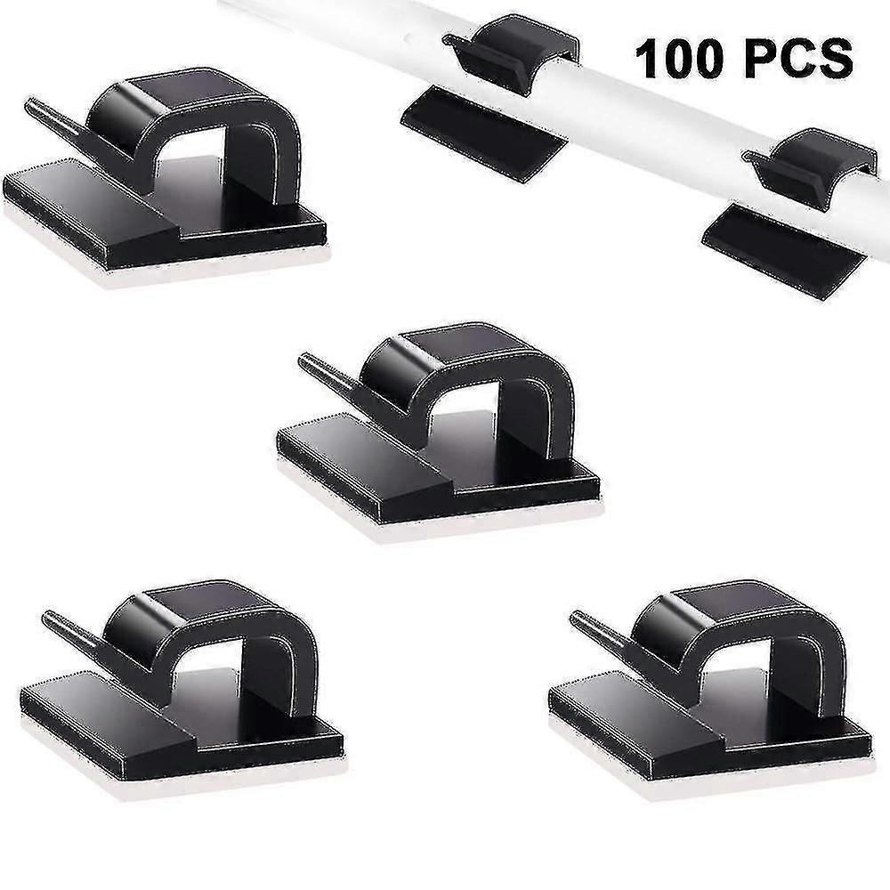 100 Stück Verstellbare Kabelmanagement-clips, Selbstklebende Kabelorganisatoren, Kabelhalter Für Tv-, Pc- Und Ethernet-kabel Unter Dem Schreibtisch, An Der Wand, Im Homeoffice