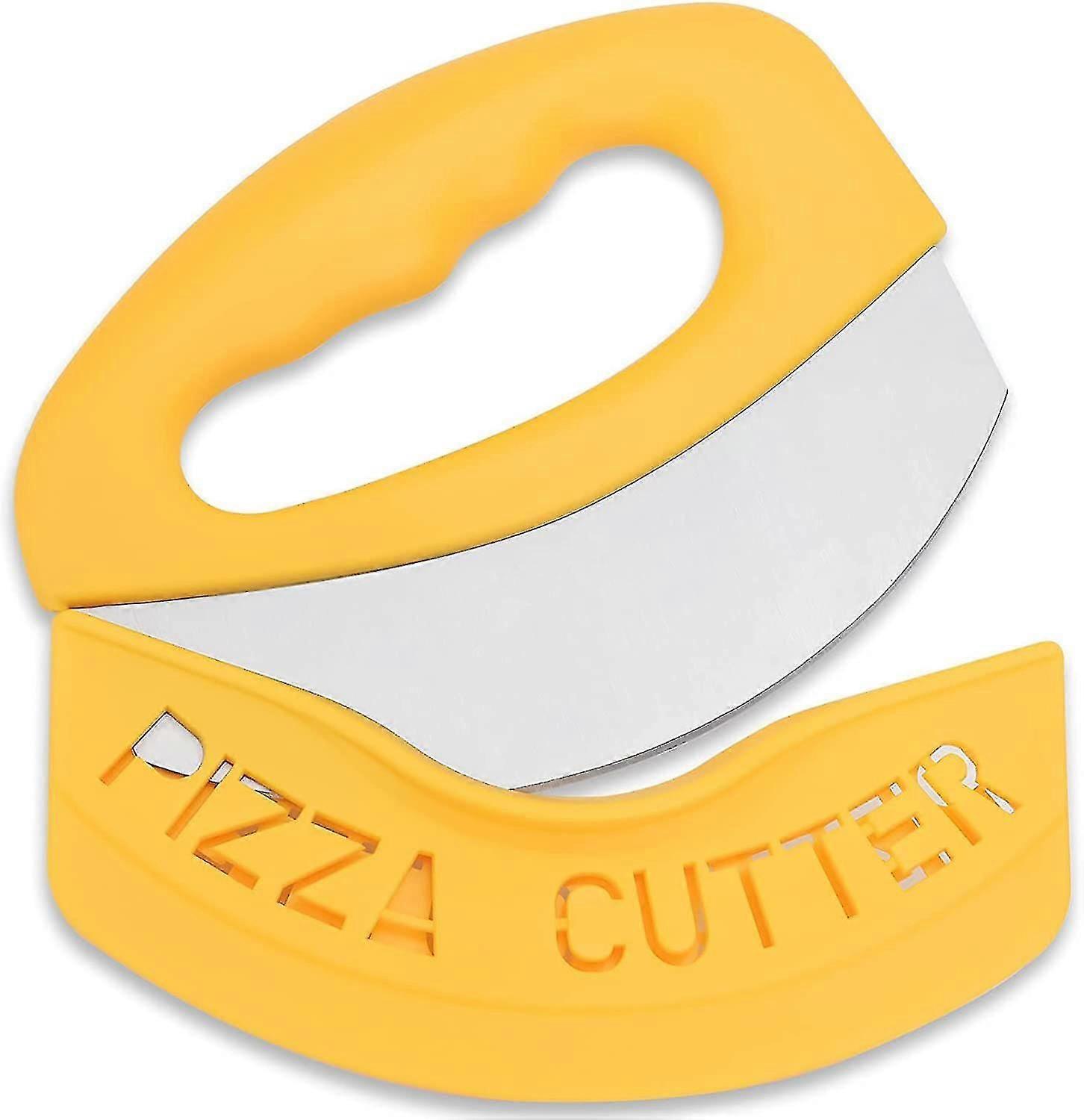 Premium-pizzaschneider/lebensmittelzerkleinerer – Superscharfe Klinge, Pizzaschneider Aus Edelstahl, Wiegemesser Mit Schutzhülle, Multifunktions-pizzamesser-set