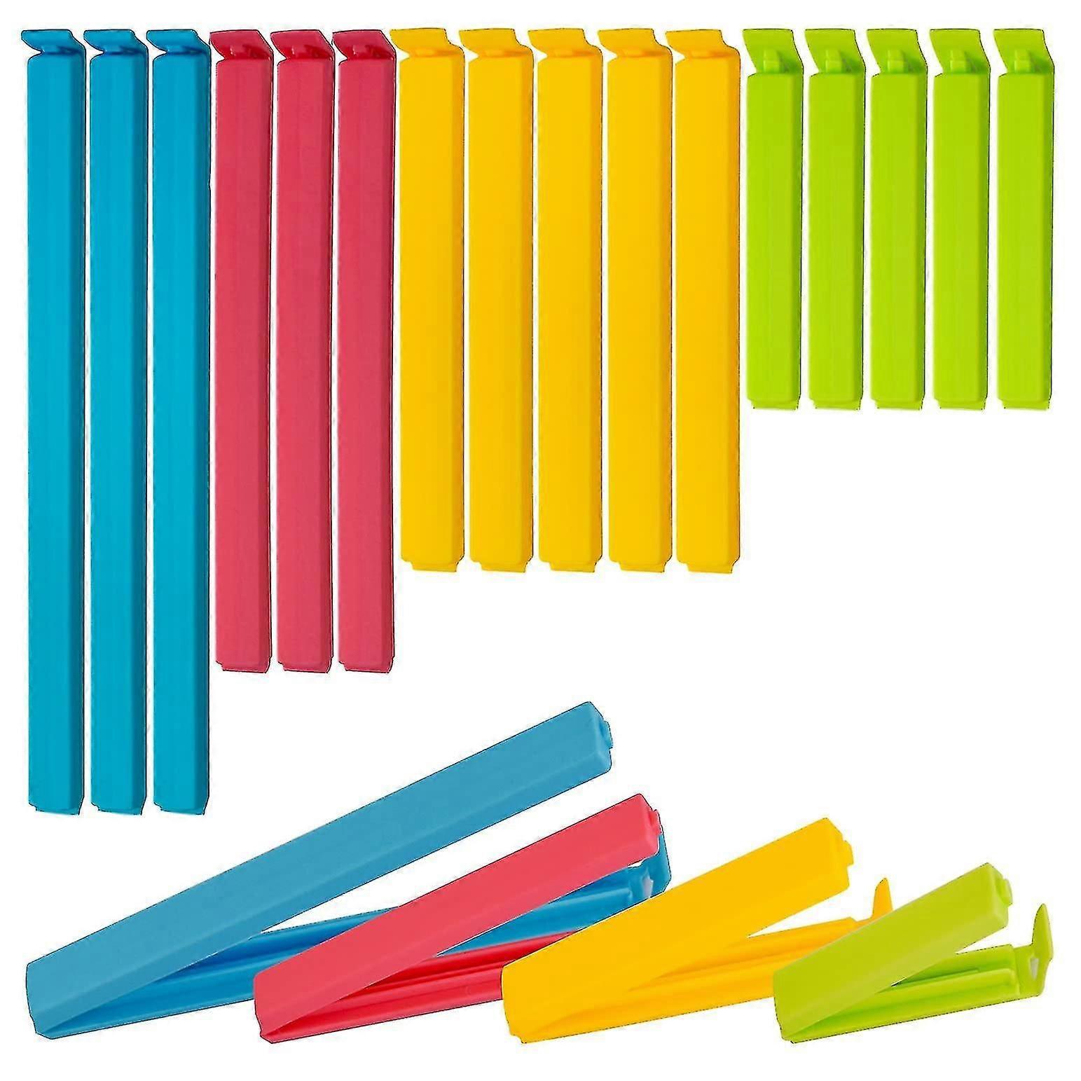 Set Mit 16 Lebensmittelbeutelclips In 4 Verschiedenen Größen Und Farben – Ideal Zum Frischhalten Von Lebensmitteln, Verschließen Von Päckchen, Gefrierbeuteln Und Tierfutter.