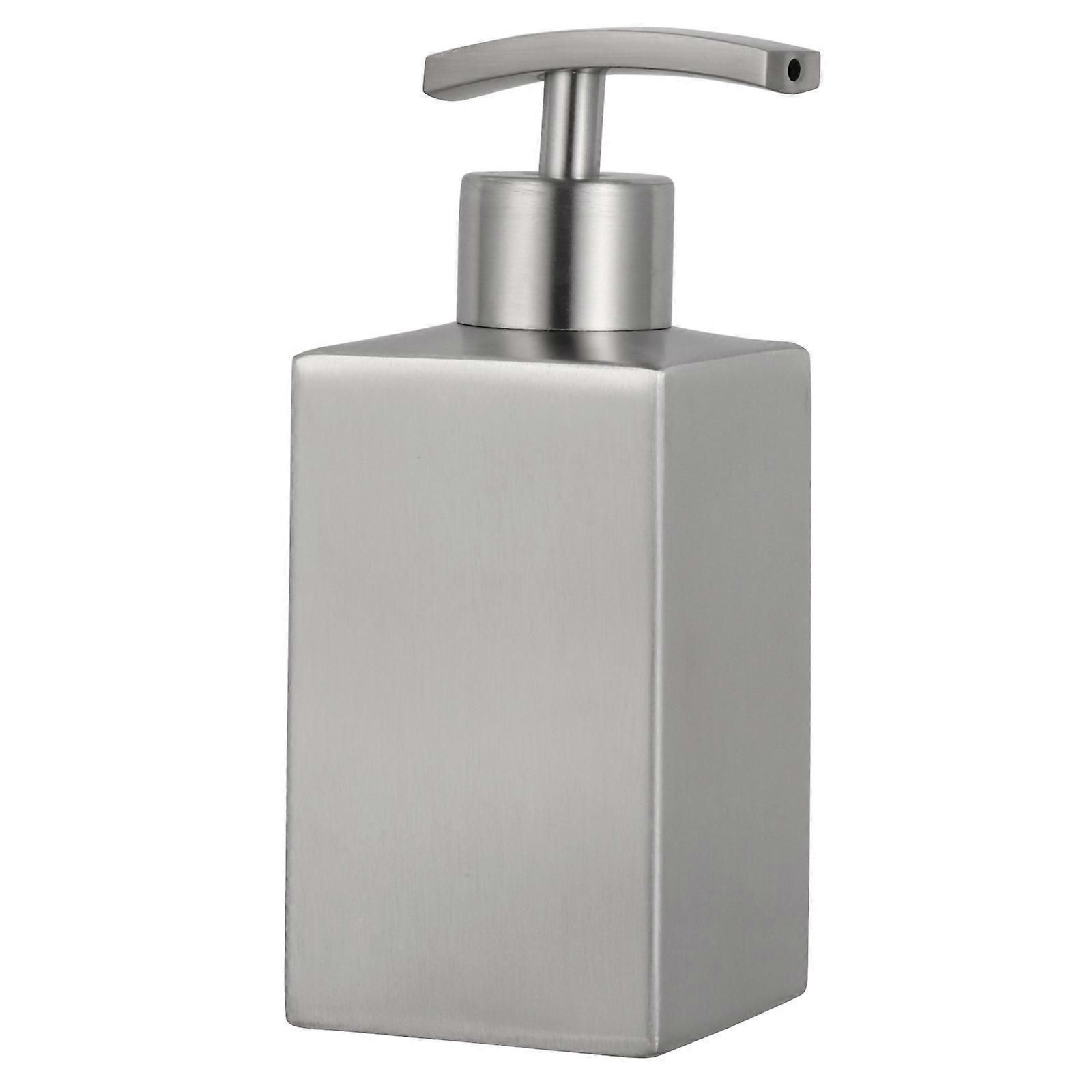 Seifenspender Aus Edelstahl, Handlotionflasche, Flüssigseifenbehälter-15x6x6xcm-silver