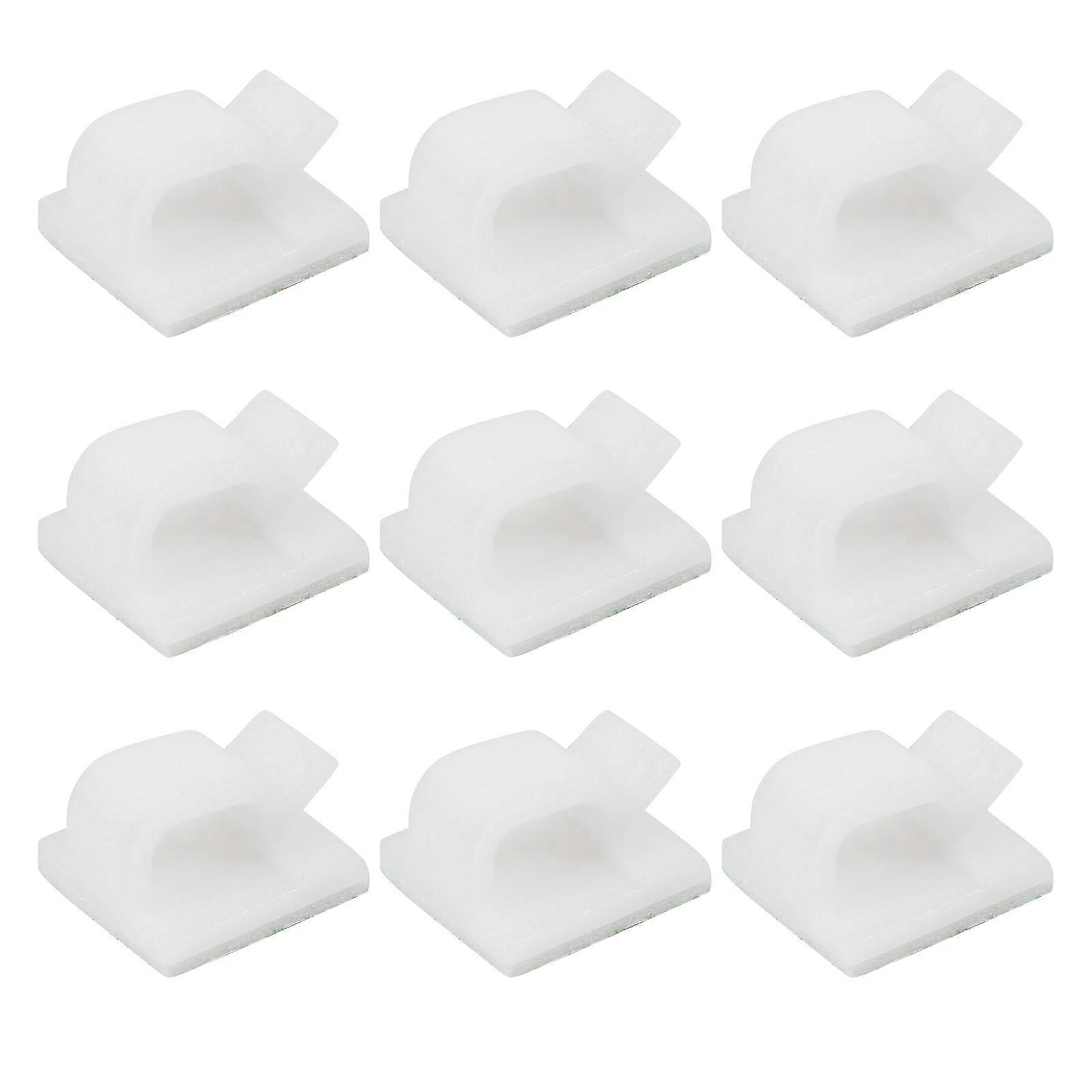 50 Stück Kabelclips Für Den Außenbereich Mit Klebebändern, Selbstklebende Haken, Drahthalter-1.4x1cm-white
