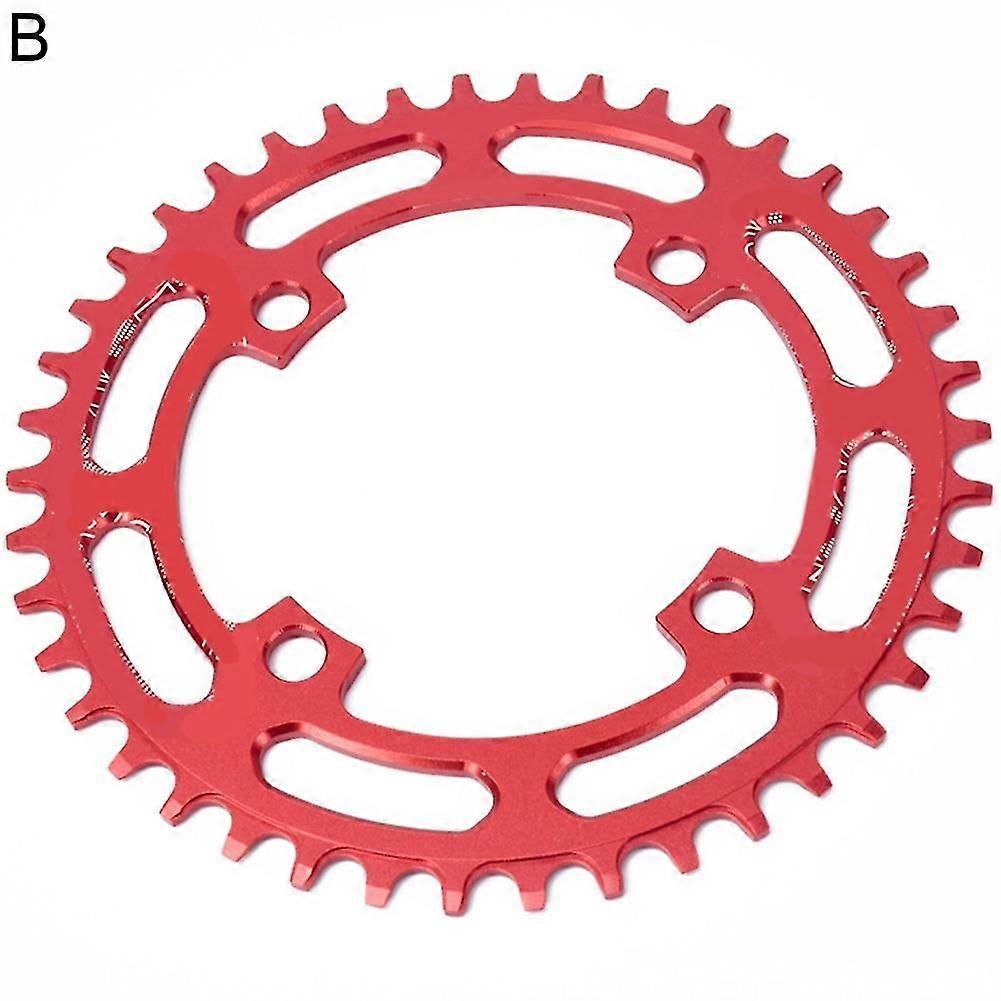 Mountainbike-kurbelgarnitur 104 Mm Lochkreis, Rundes 40/42-zähne-narrow-wide-kettenblatt-style B-red