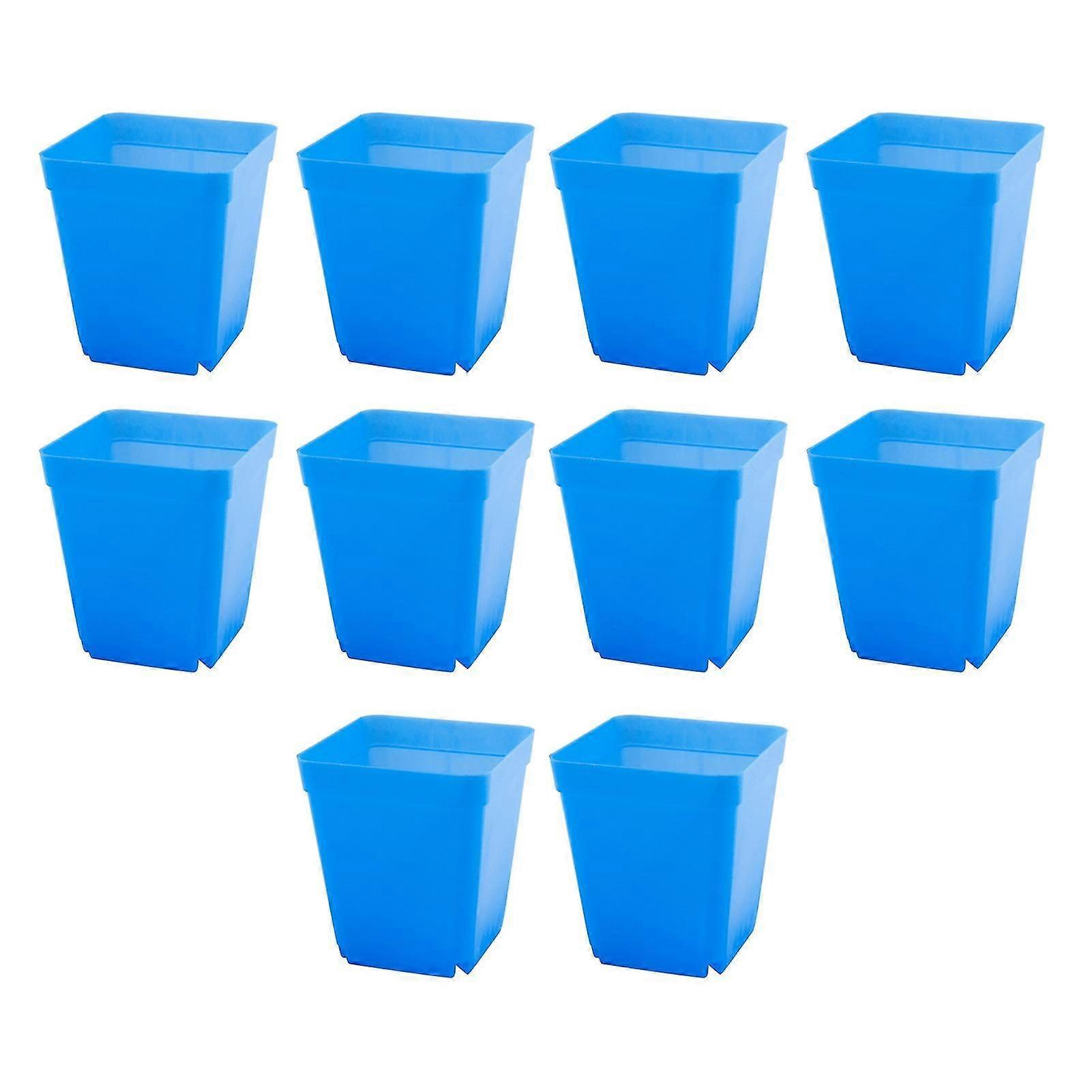 10er-pack Bonsai-pflanzgefäße, Quadratische Blumentöpfe Für Garten Und Zuhause, Aus Kunststoff-dark Blue