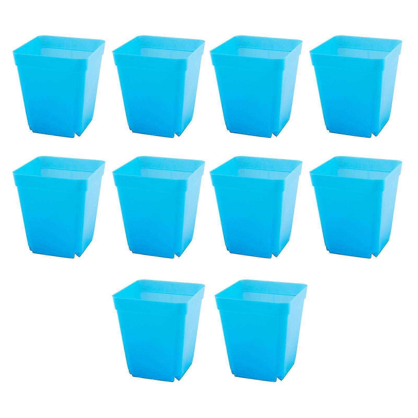 10er-pack Bonsai-pflanzgefäße, Quadratische Blumentöpfe Für Garten Und Zuhause, Aus Kunststoff-light Blue