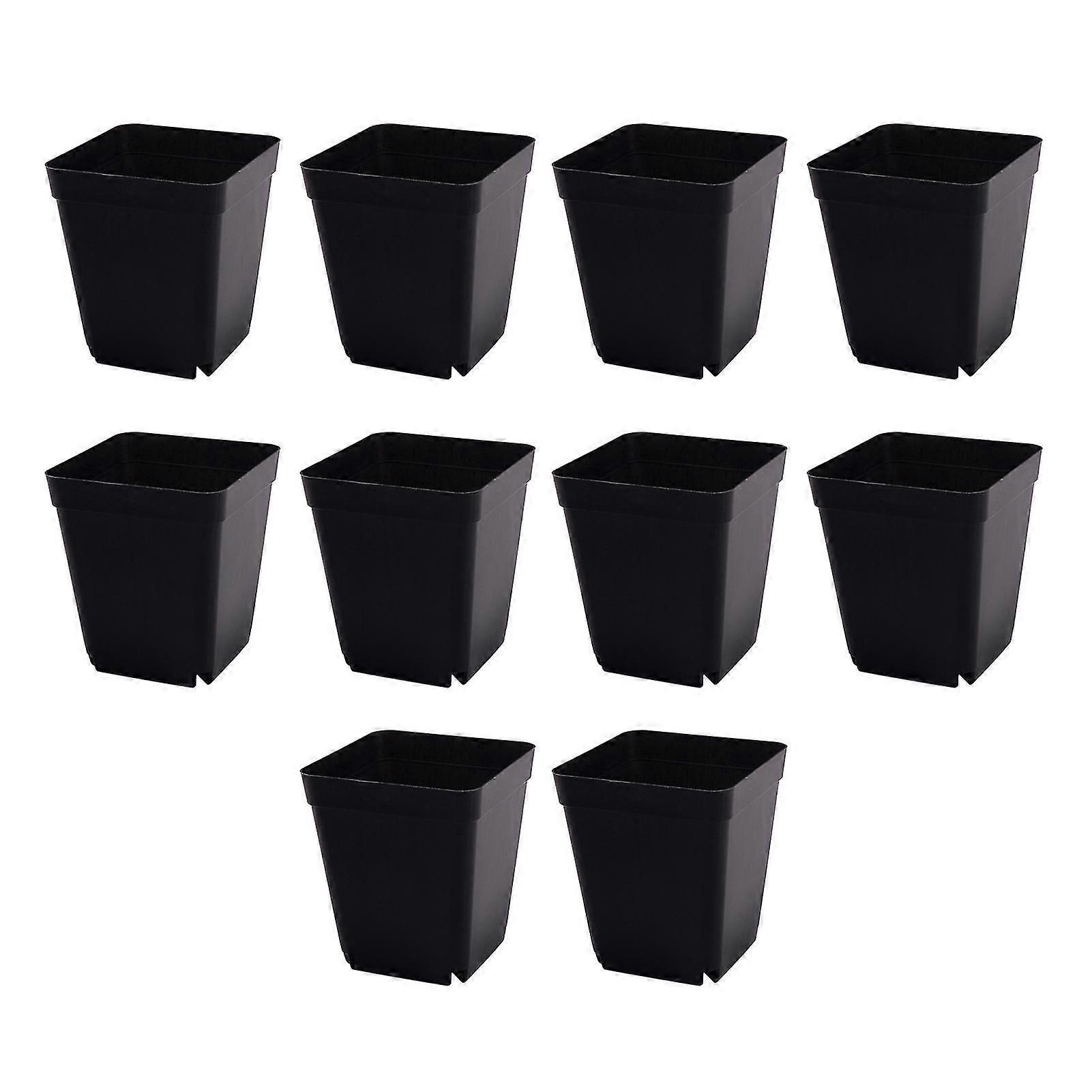 10er-pack Bonsai-pflanzgefäße, Quadratische Blumentöpfe Für Garten Und Zuhause, Aus Kunststoff-black