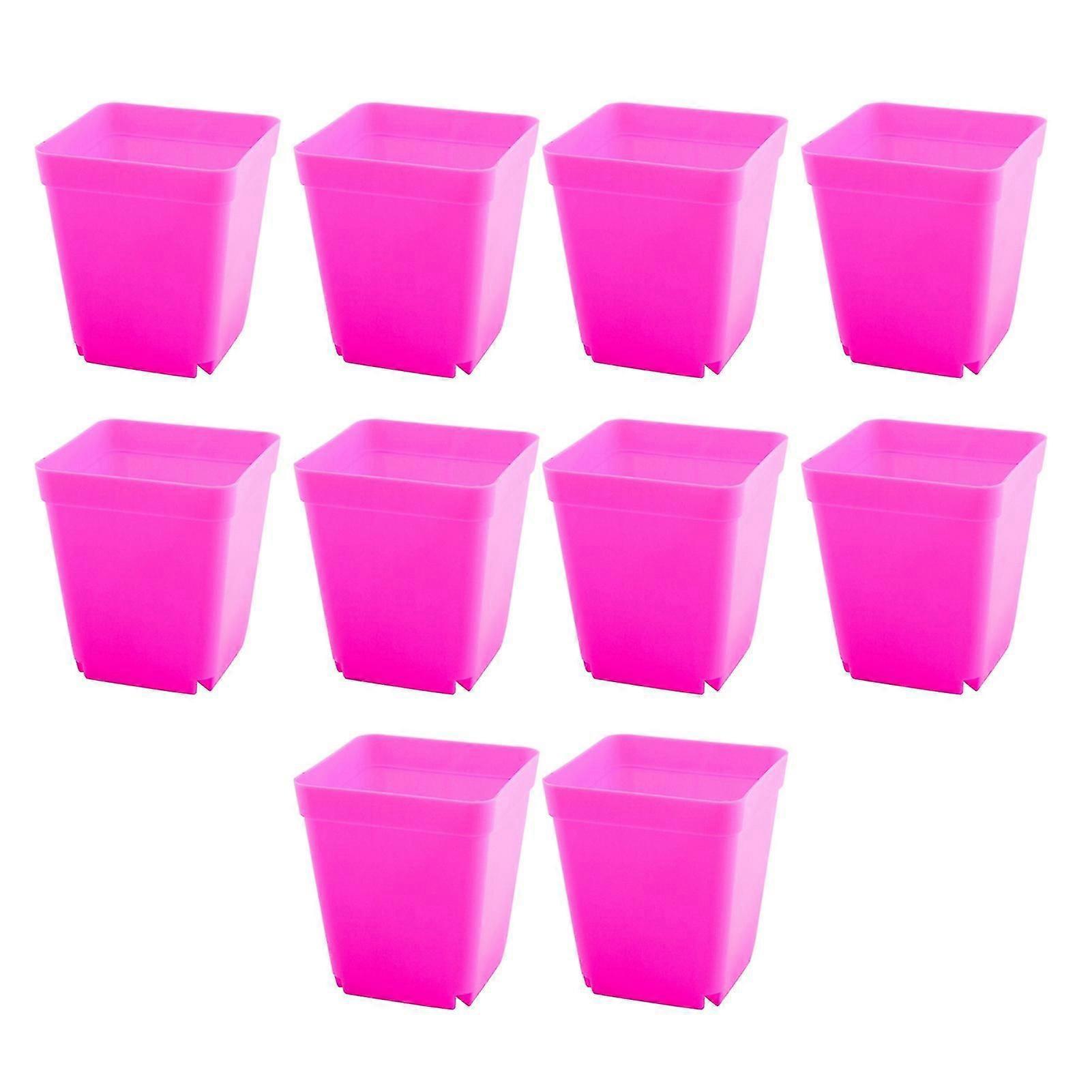 10er-pack Bonsai-pflanzgefäße, Quadratische Blumentöpfe Für Garten Und Zuhause, Aus Kunststoff-pink