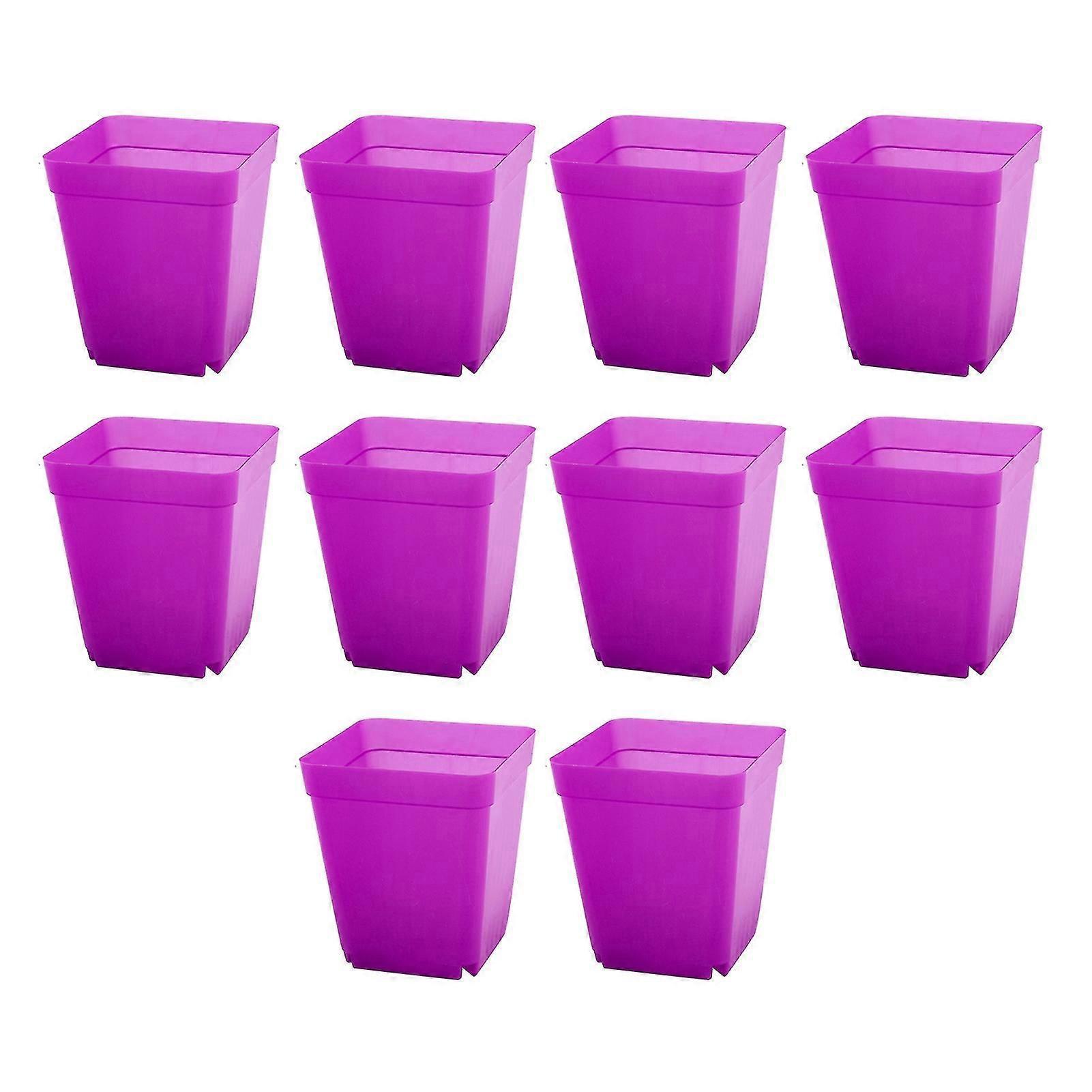 10er-pack Bonsai-pflanzgefäße, Quadratische Blumentöpfe Für Garten Und Zuhause, Aus Kunststoff-purple