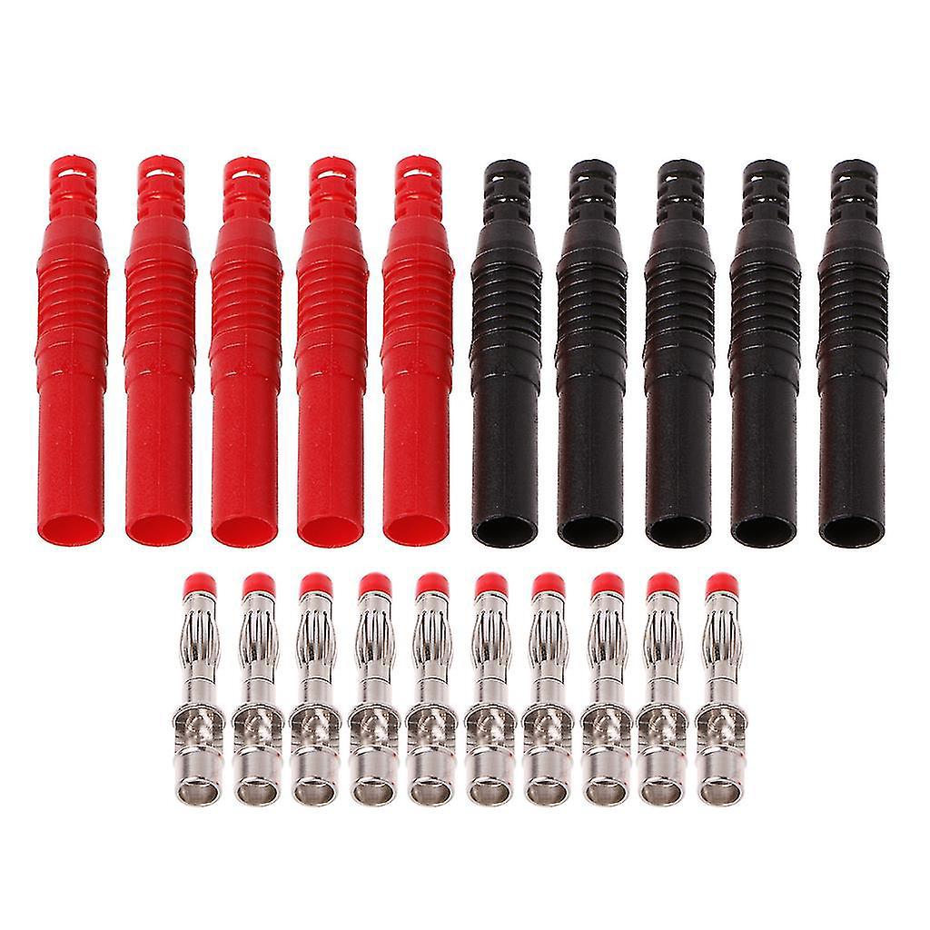 10 Stück Gerade Isolierte Sicherheits-bananenstecker (4 Mm) Für Löt- Und Diy-projekte