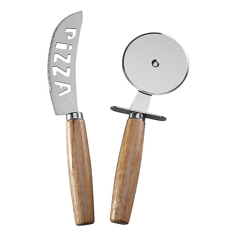 2-teiliger Pizzaschneider Mit Holzgriff