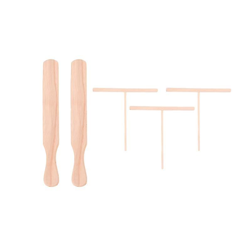5-teiliges Set Aus Crêpe-streicher Und Spatel Aus Holz