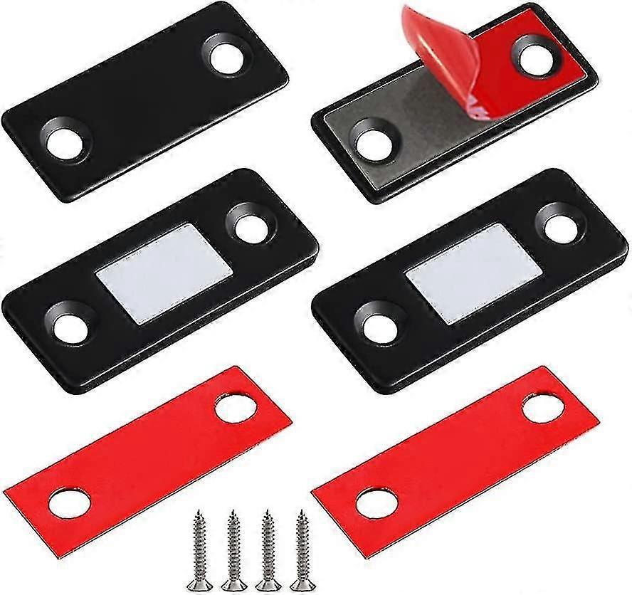 2er-pack Ultradünne Magnetische Schranktürverschlüsse Aus Edelstahl, Schwarz