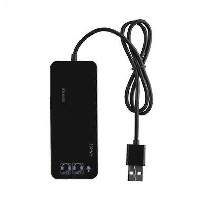 7.1-kanal-soundkarten-hub Mit 3 Usb-anschlüssen, Externem Audio-mikrofon-adapter Für Pc Und Laptop-black