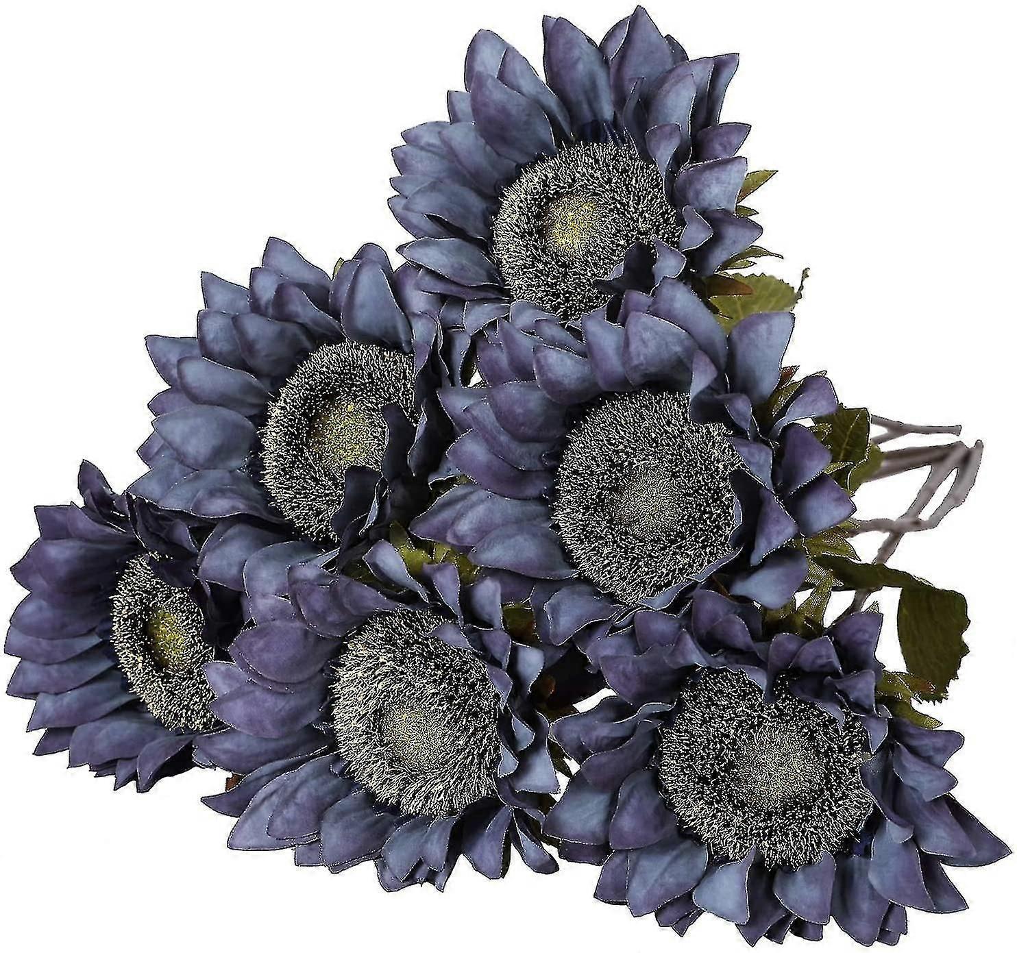 6er-pack Künstliche Seidensonnenblumen, Langstielige Künstliche Sonnenblumen, Großer Sonnenblumenstrauß Für Tischdekoration, Heim- Und Hochzeitsdekoration
