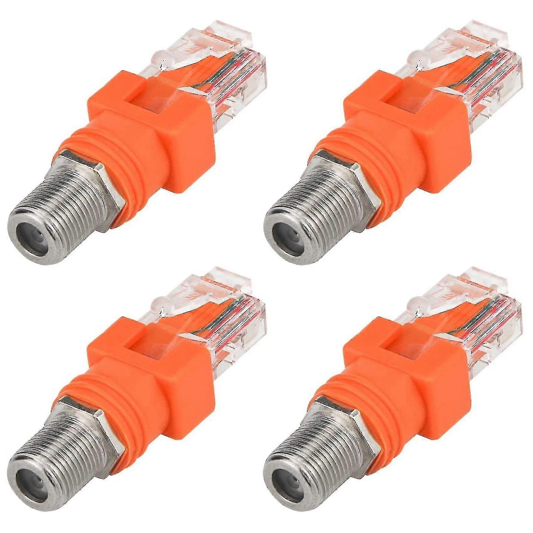 Koaxial-zu-ethernet-adapter, 4er-pack Koaxial-rf-f-buchse Auf Rj45-stecker-konverter Für Leitungstester