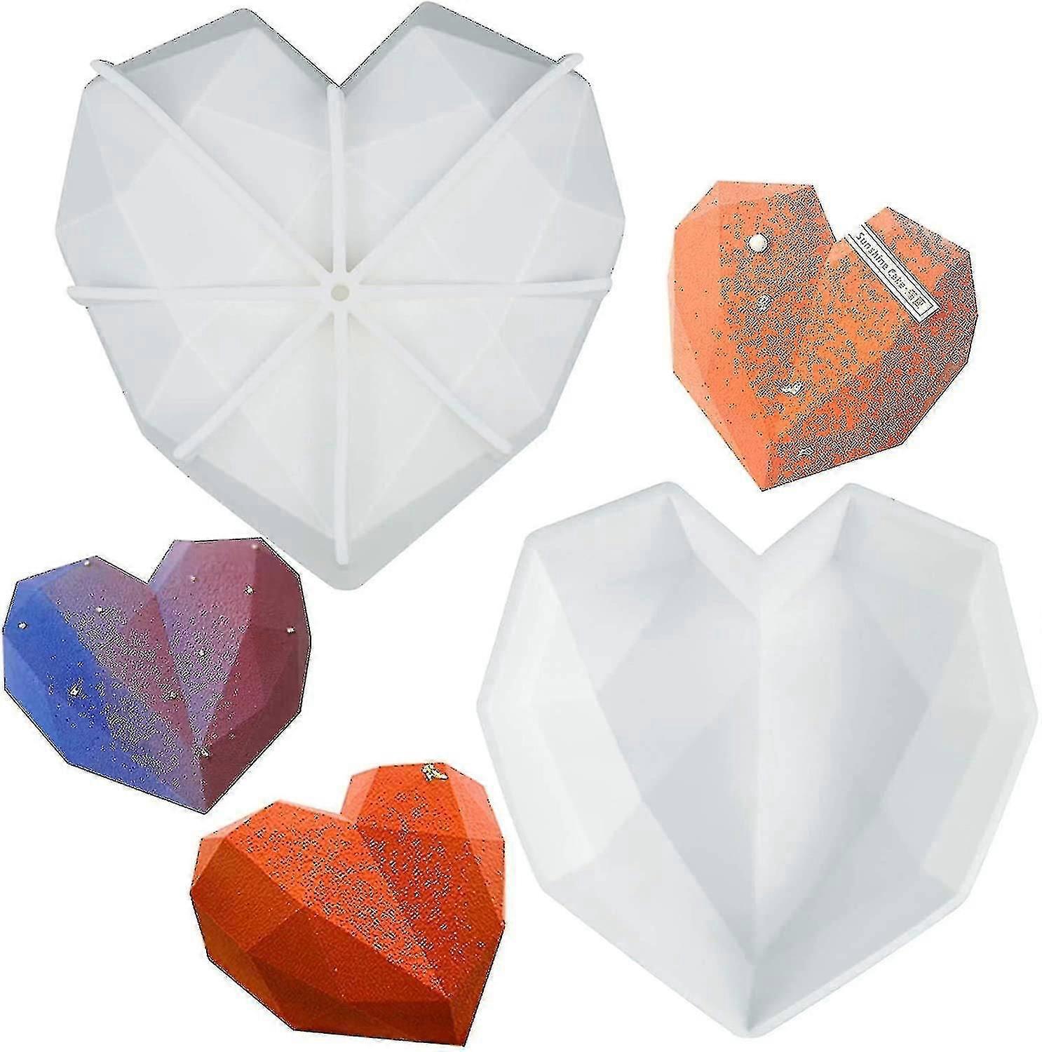 Diamantförmige Silikonform, 3d-herz-kuchenform In Diamantform, Schokoladenform, Mousseform, Diy-backform
