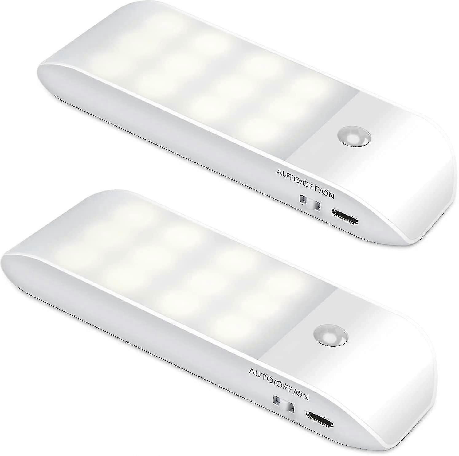 Nachtlicht [2er-pack], 12 Leds, Usb-wiederaufladbar, Mit Bewegungssensor, Magnetischem Klebestreifen, 3 Modi (auto/ein/aus), Für Schlafzimmer, Treppenhaus