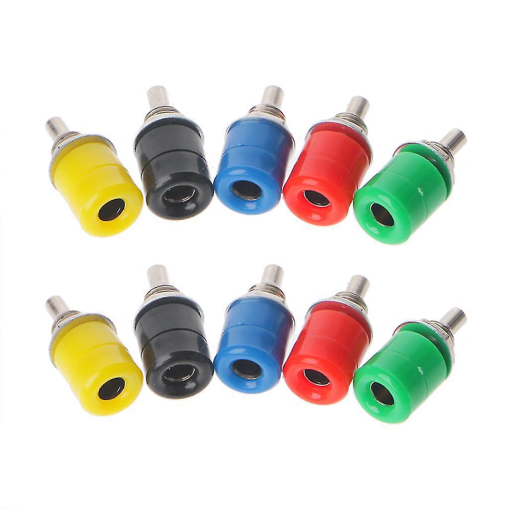 10 Stück 5 Farben 4mm Bananenstecker-buchsenanschluss O-anschluss