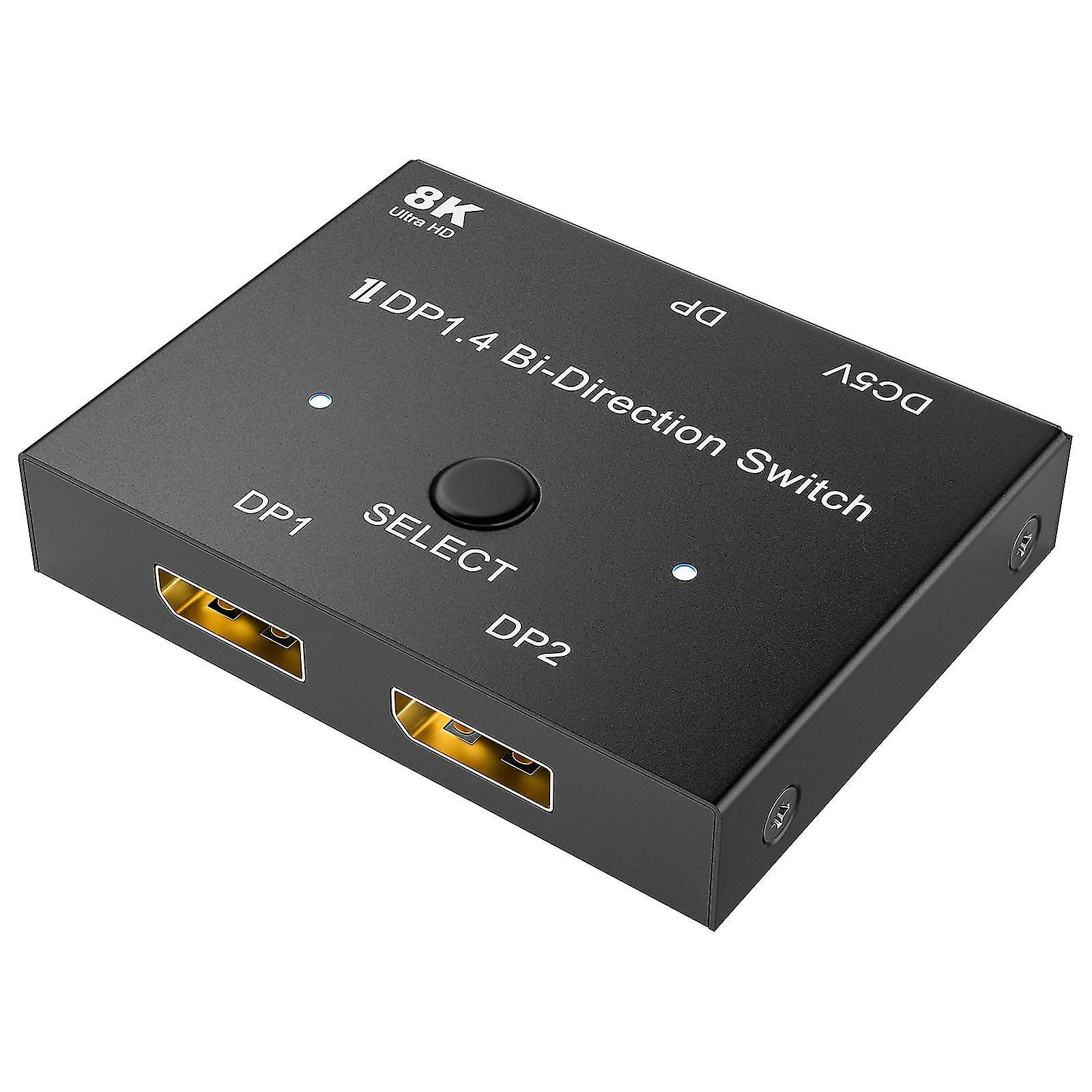 Displayport 8k Dp 1.4 Umschalter, Bidirektional, 8k@30hz, 4k@120hz Splitter-konverter
