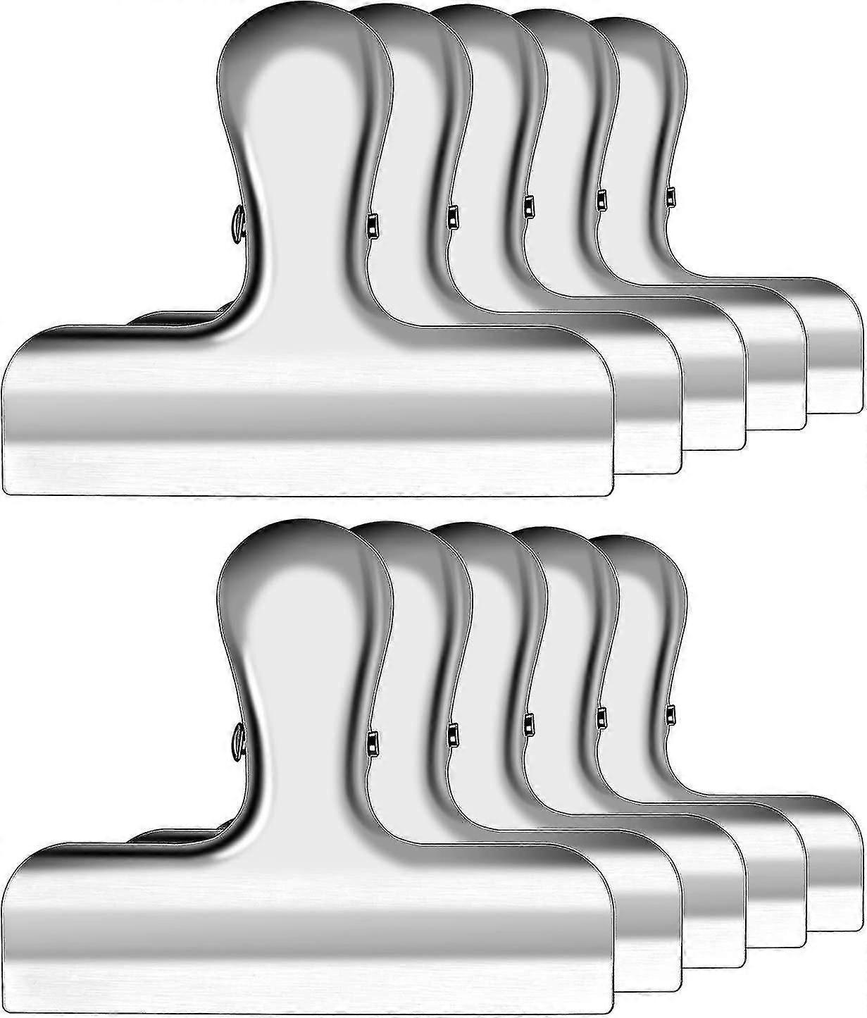 10er-packung 7,6 Cm Breite, Robuste Edelstahl-klammern Für Frischhalte-chipsbeutel, Vielseitig Einsetzbar, Luftdicht, Für Küche Und Büro.