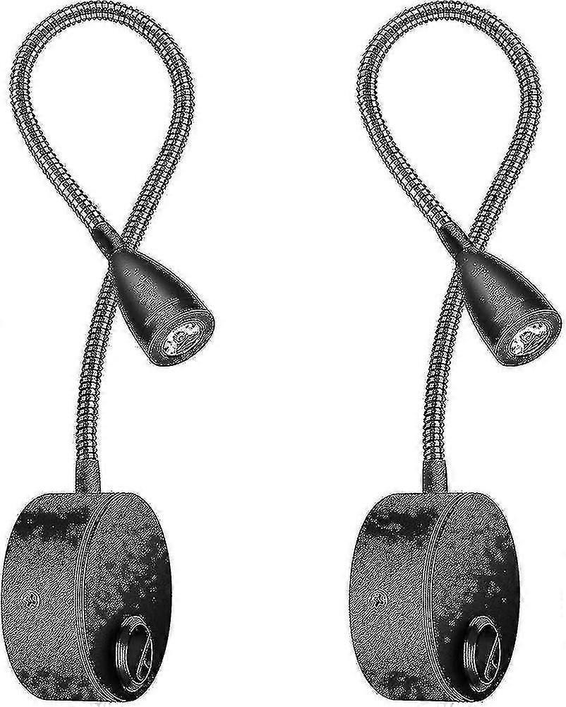Nachttisch-wandleuchte Mit 2 Leuchten, Leselampe, Led-schwanenhalsleuchte, 3 W, 3000 K