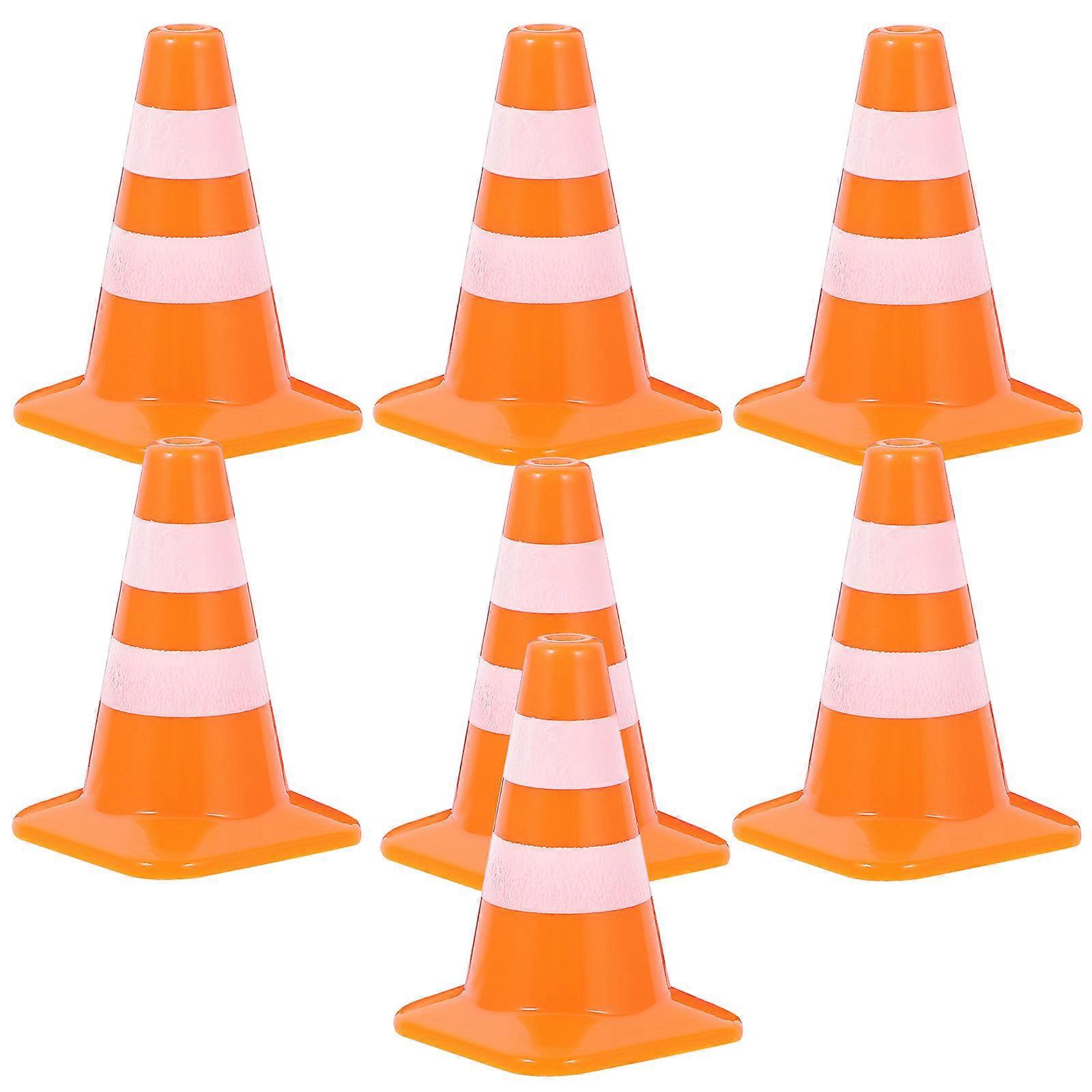 7-teiliges Set Filigraner Verkehrskegel Für Kinder, Lernmaterialien Für Den Kindergarten, Verkehrszeichen-spielzeug-2.50x1.50x1.50cm-orange