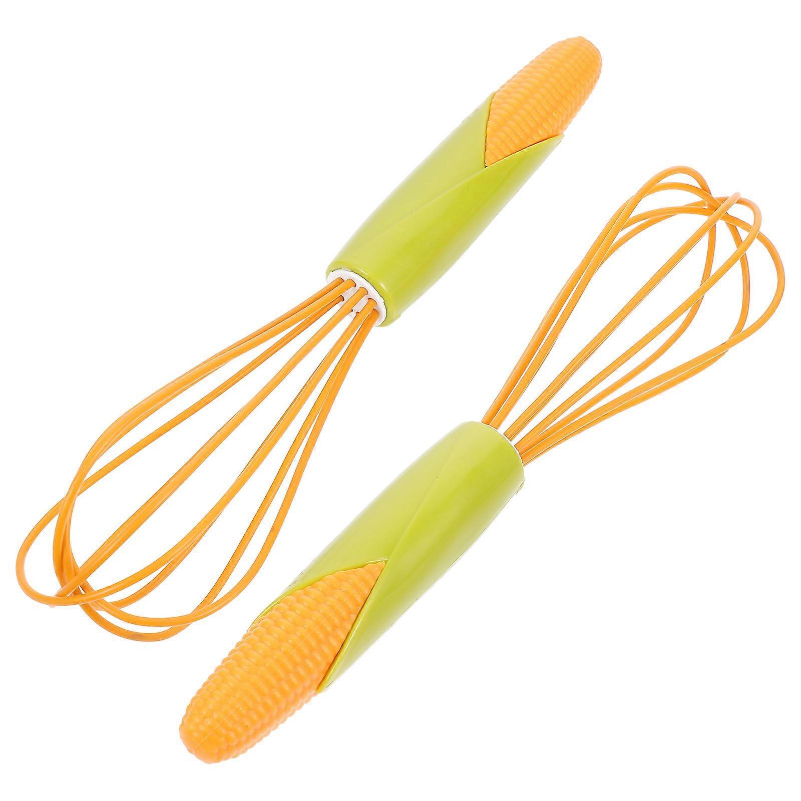 Stück 10 Zoll Silikon-rotations-eierquirl, Manueller Eierquirl, Sahne-schneebesen, Buttermixer, Teigmischer Für Küche Und Haushalt (orange)-26x7cm-orange