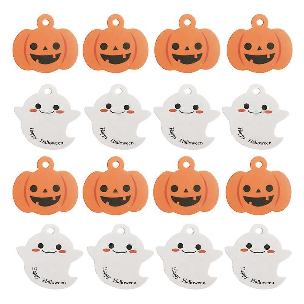 Beutel/200 Stück Halloween-anhänger, Lustige Mode-geschenkanhänger (kürbis + Geist)-5.50x5.40x0.30cm-orange