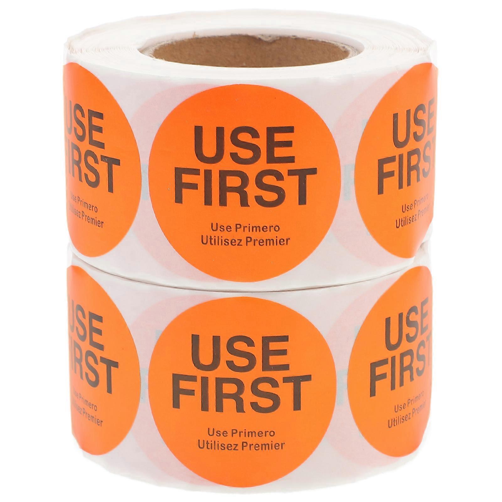 Rollen „use First“-aufkleber, Etiketten Für Gastronomiebetriebe, Selbstklebende Lebensmitteletiketten Für Restaurants Und Küchen-3.80x3.80x0.01cm-orange