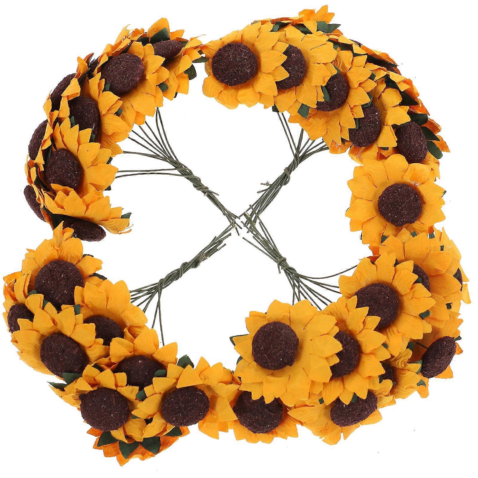 100 Stück Schicke Mini-sonnenblumen Aus Künstlichem Papier Für Hochzeitsdeko, Bastelarbeiten (orange)