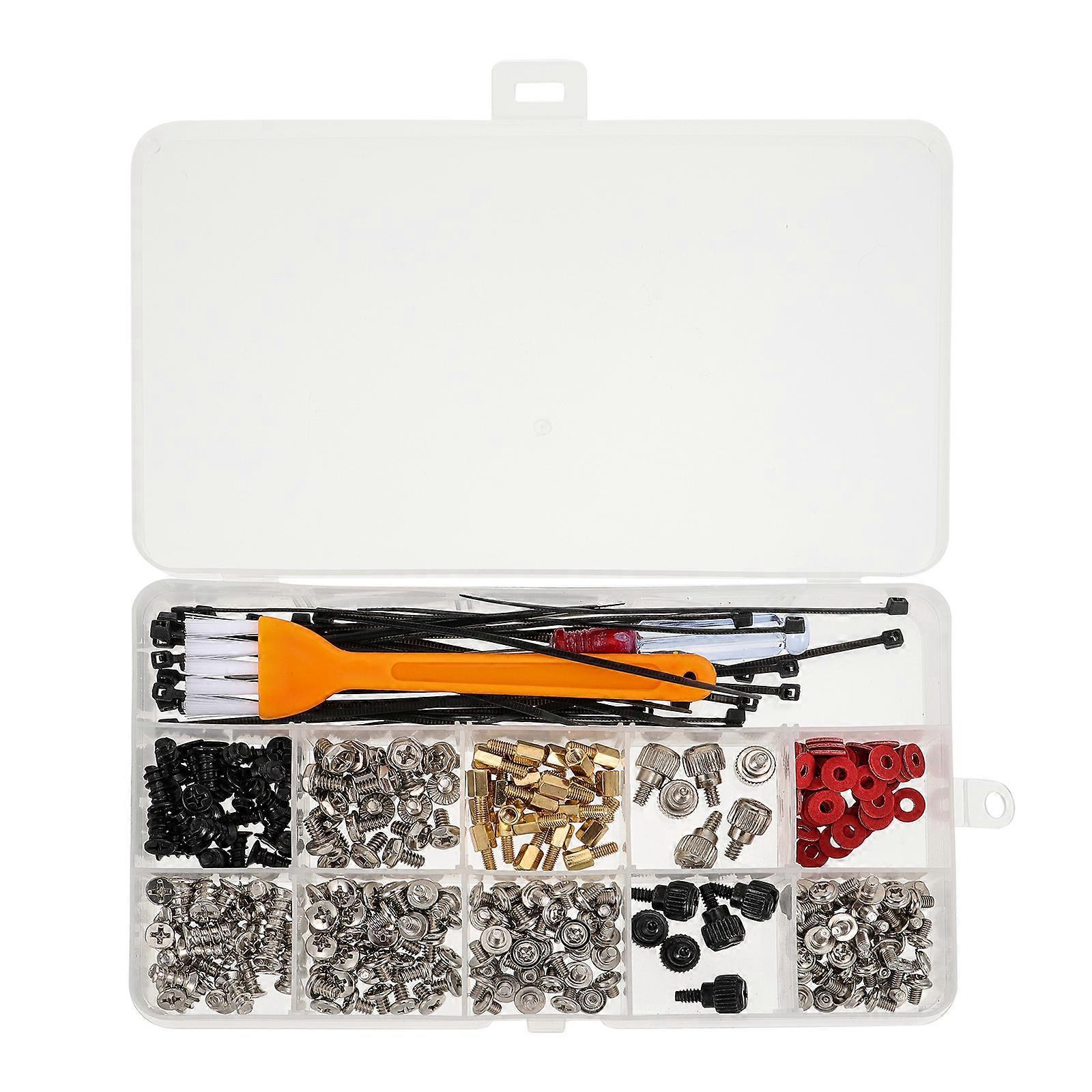 Desktop-computer-schraubenabstandshalter-set, Schrauben, Kabelbinder, Bürsten-set (orange)-11.00x2.00x0.80cm-orange