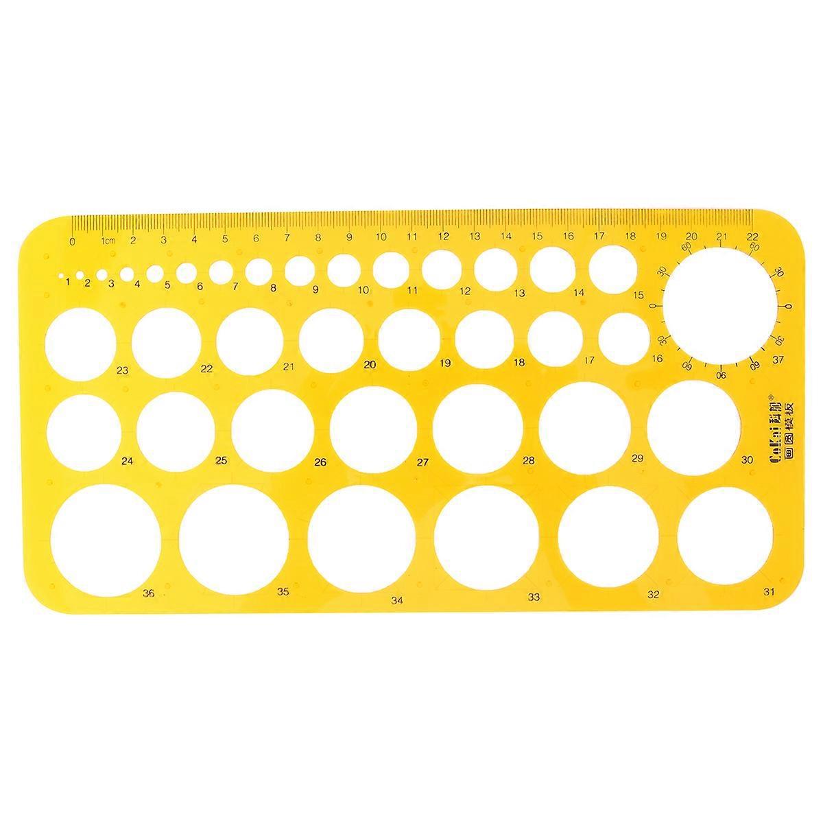 Kreiszeichnungsschablone, Kunststoff-zeichenlineal, Geometrisches Messlineal Für Schul- Und Bürobedarf (orange)-25.5x13cm-orange