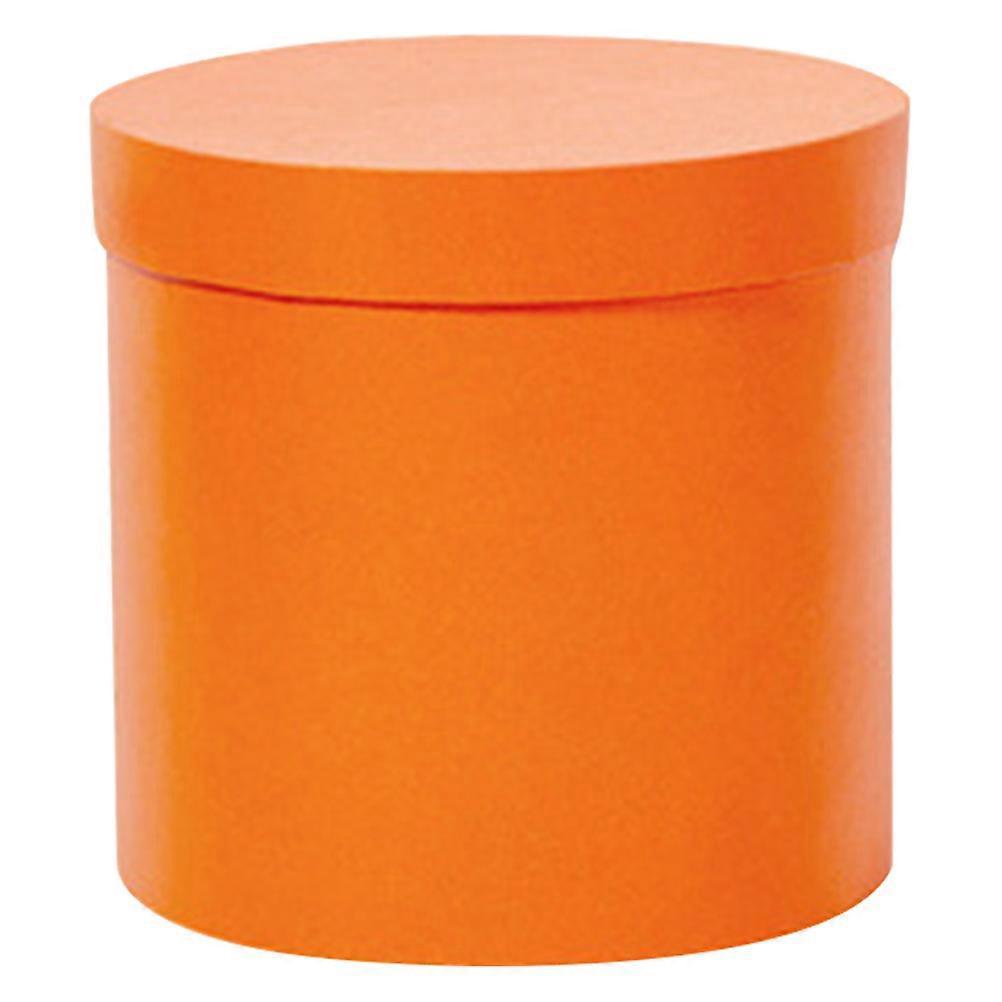 Blumengeschenkbox, Verpackungskarton, Runder Blumeneimer-14x14cm-orange