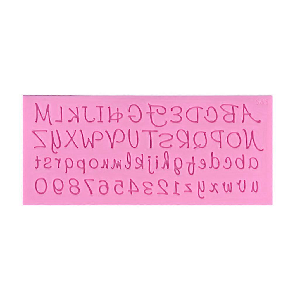 Silikonform Mit Englischen Buchstaben, Handgefertigte Fondant-schokoladenkuchenform, Dekorations-backwerkzeug (rosa)-pink