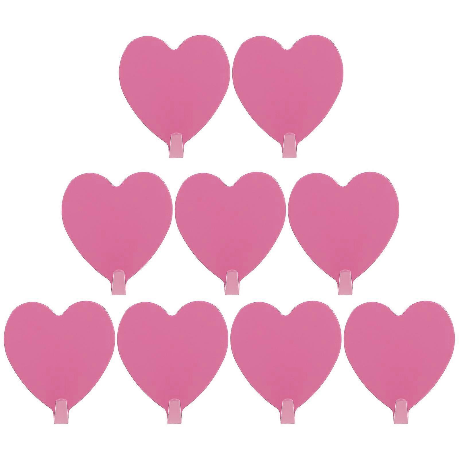 12 Stück Stabile, Herzförmige Klebehaken Aus Eisen Zur Wandmontage, Spurlos Montierbar, Für Bad Und Küche (rosa)-4x4.5x1.7cm-pink